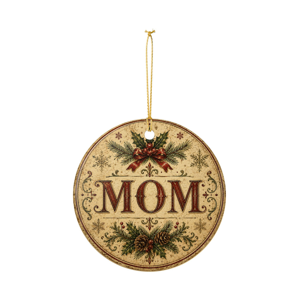 Mom Christmas ornament | Ceramic round holiday decoration