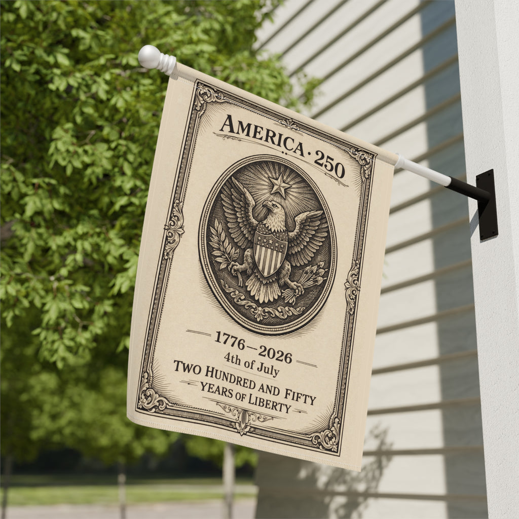 America 250 Eagle Coin Garden Banner | 1776-2026 Fourth of July
