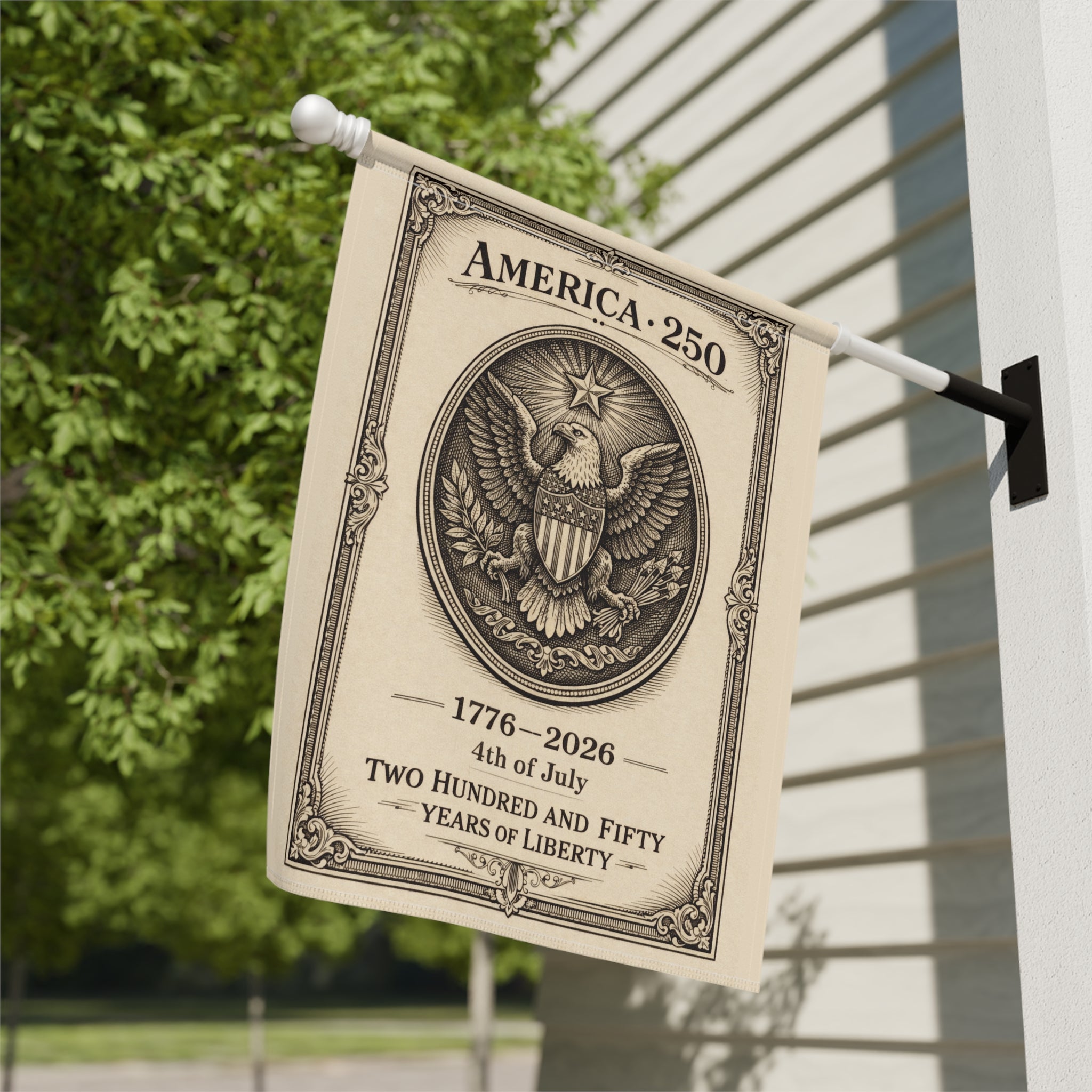 America 250 Eagle Coin Garden Banner | 1776-2026 Fourth of July