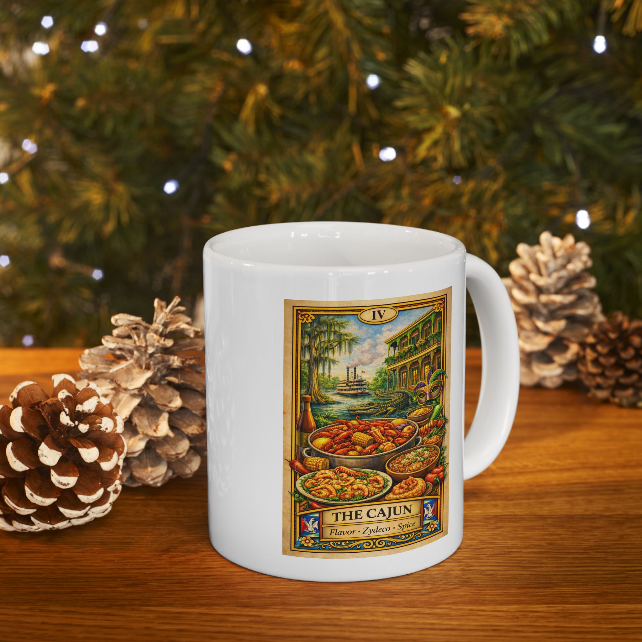 Vintage Cajun Life Mug | Lousianna | Kitchen Art Ceramic