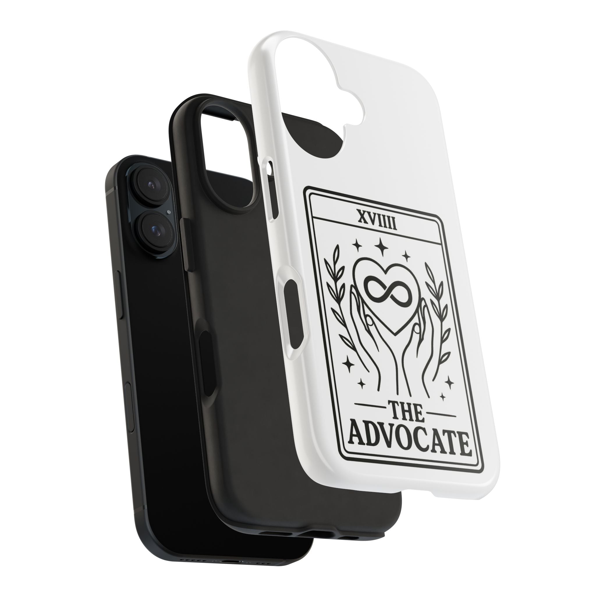 The Advocate tarot card Phone Case | infinity heart hands design
