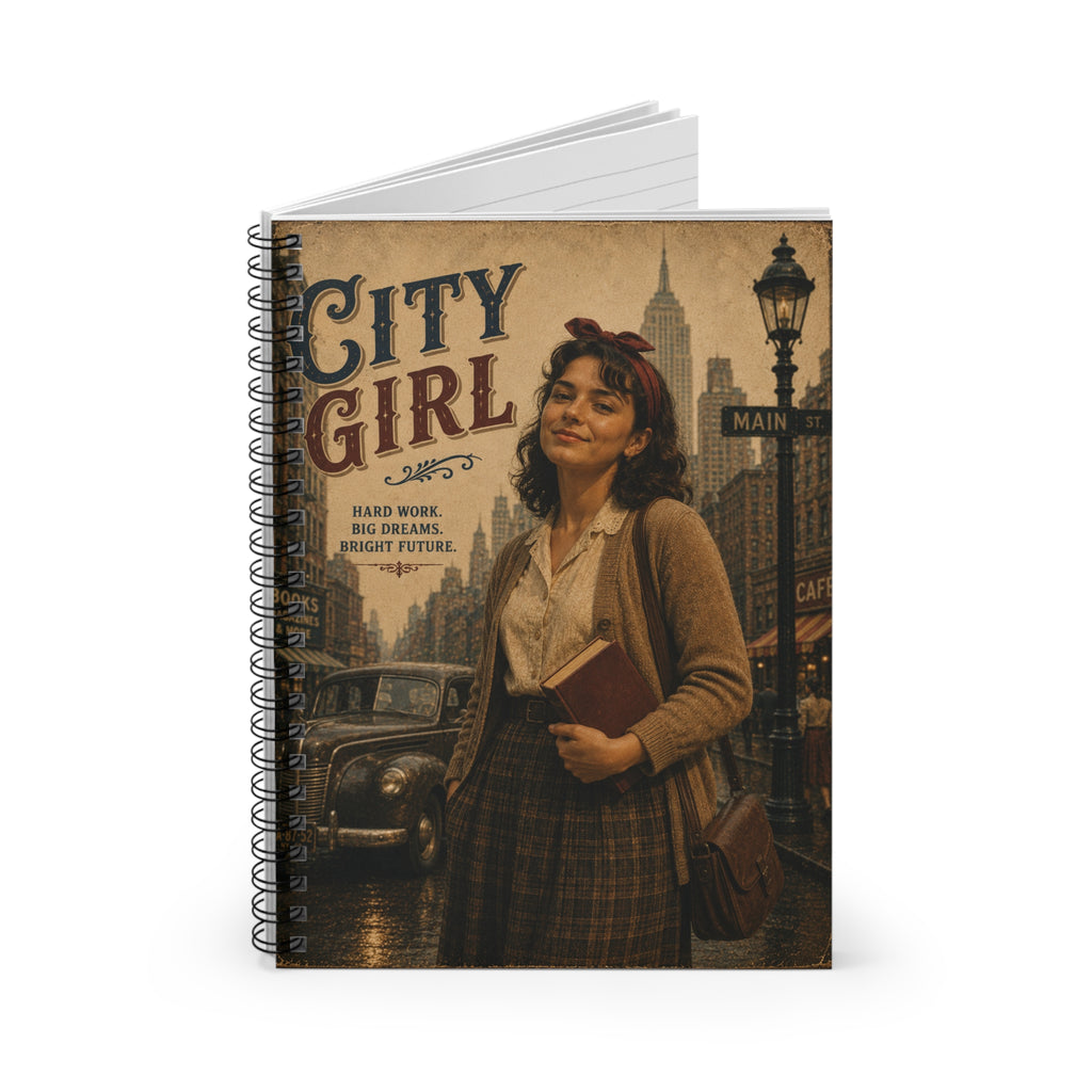 City Girl vintage illustration Spiral Notebook | Ruled Journal