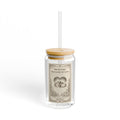 Vintage Wedding Rings Illustration Sipper Glass | 16oz Bamboo Lid Jar