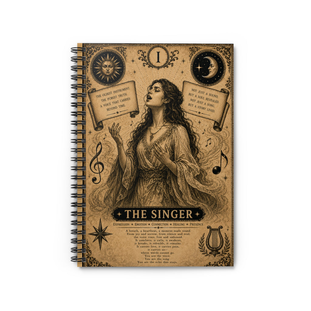 Vintage Opera Singer Spiral Notebook | Ruled Journal, Music Illustration