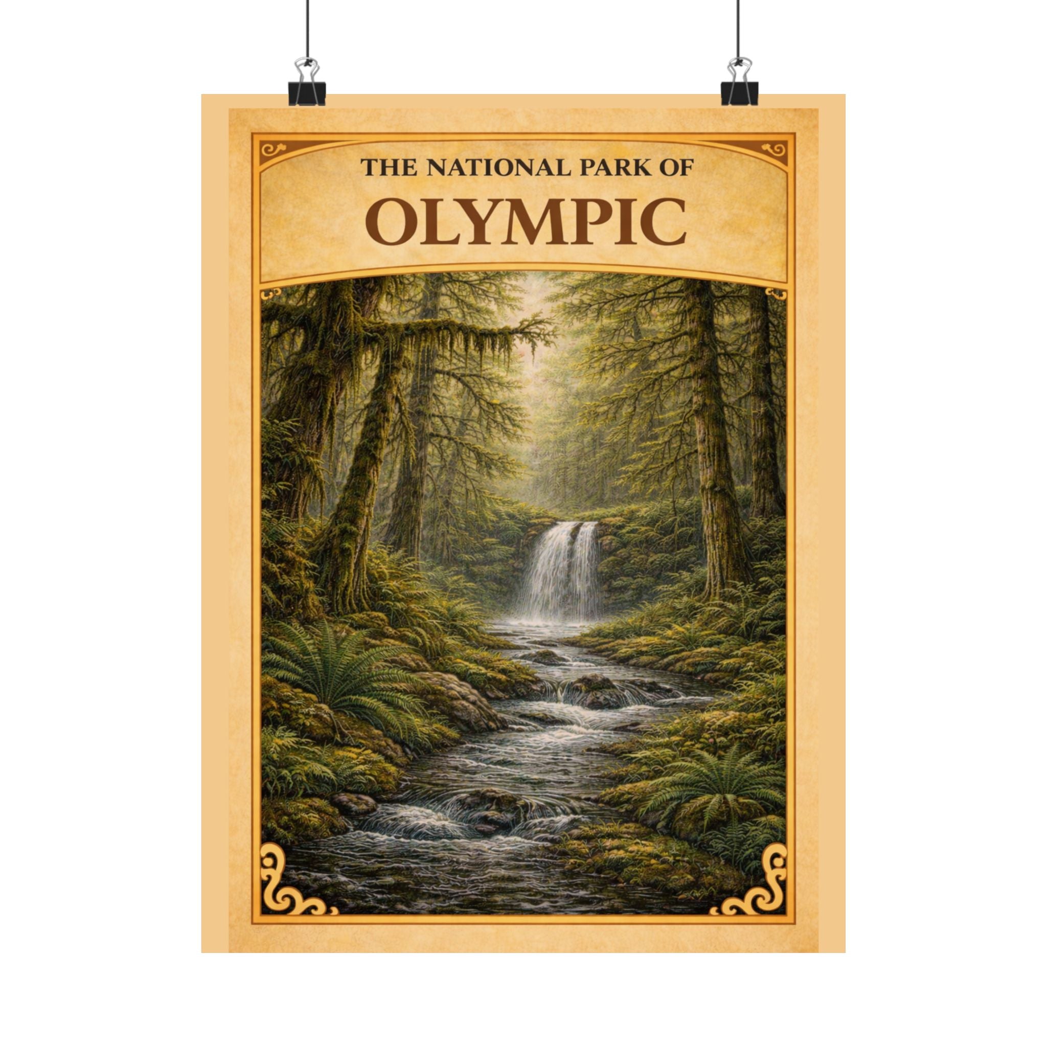 Olympic National Park Waterfall Poster | Matte Vertical Poster