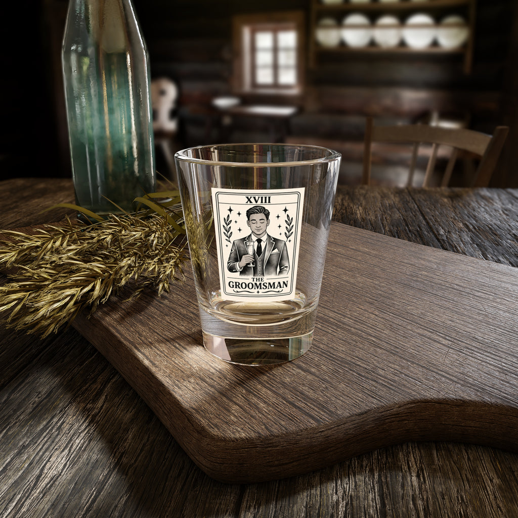The Groomsman Shot Glass | Tarot Card Illustration, 1.5oz