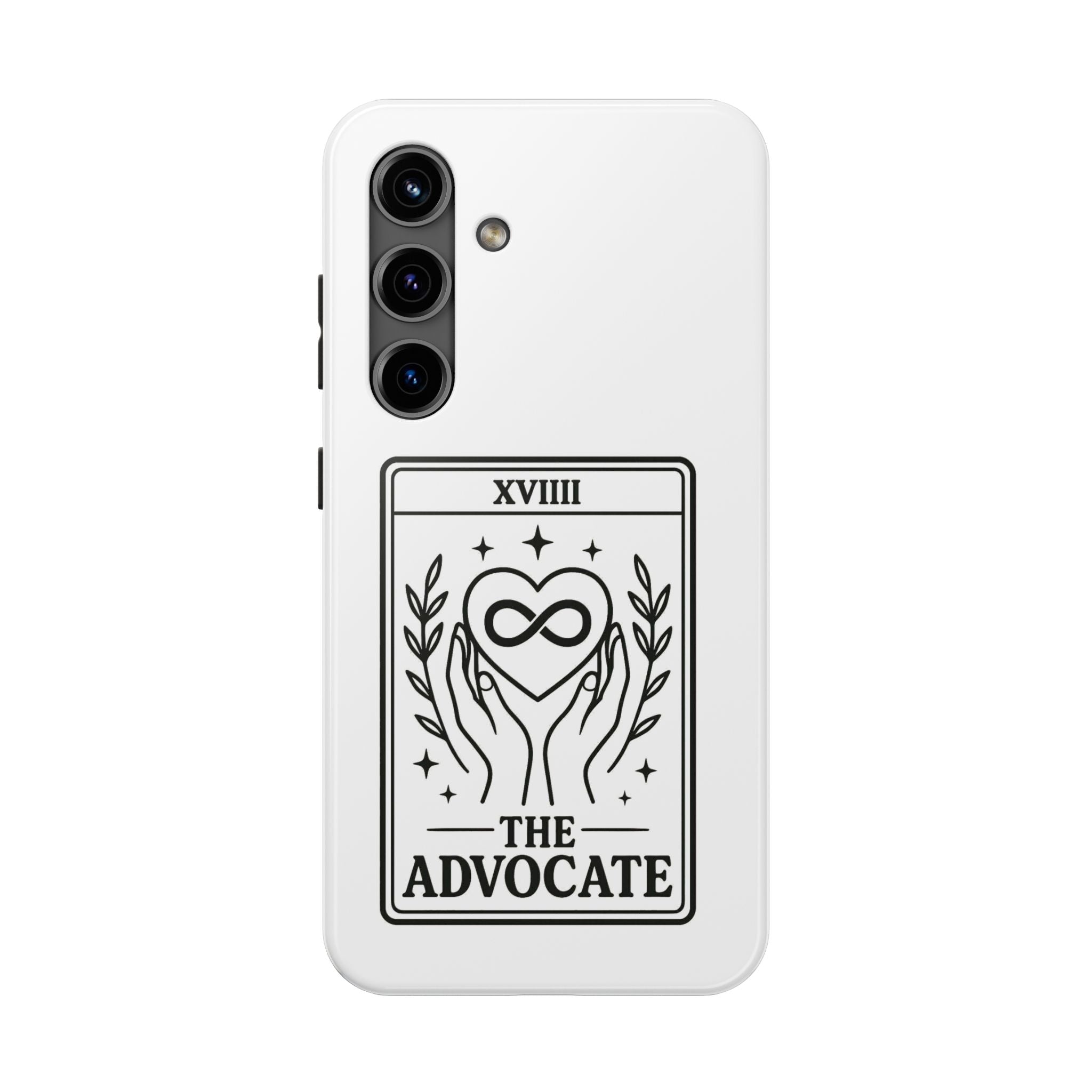 The Advocate tarot card Phone Case | infinity heart hands design