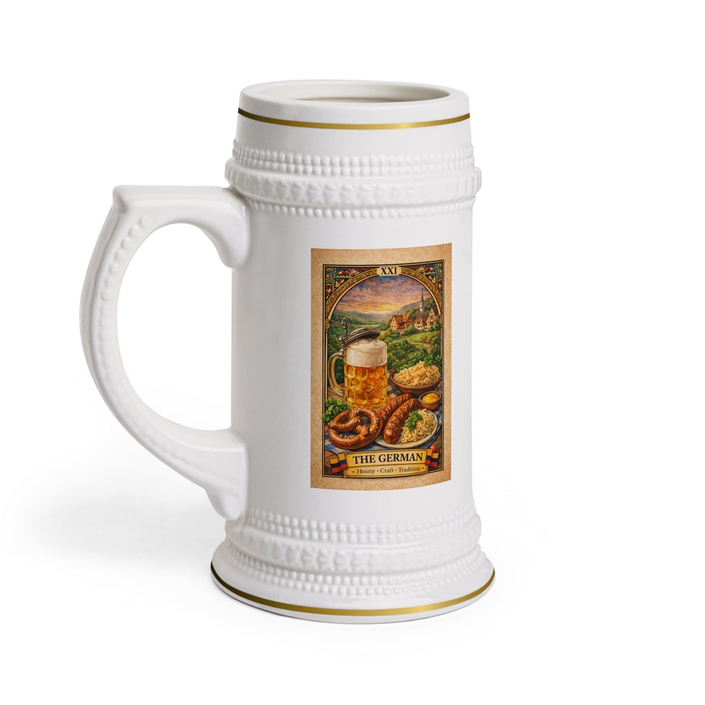 German Beer Stein Mug | Oktoberfest Beer, Pretzel, Sausage Illustration
