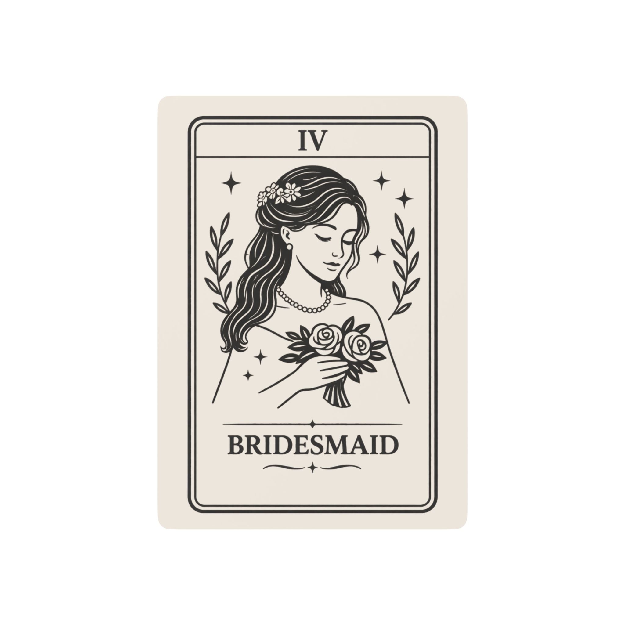 Bridesmaid Tarot Illustration Poker Playing Cards | Custom Bridal Deck