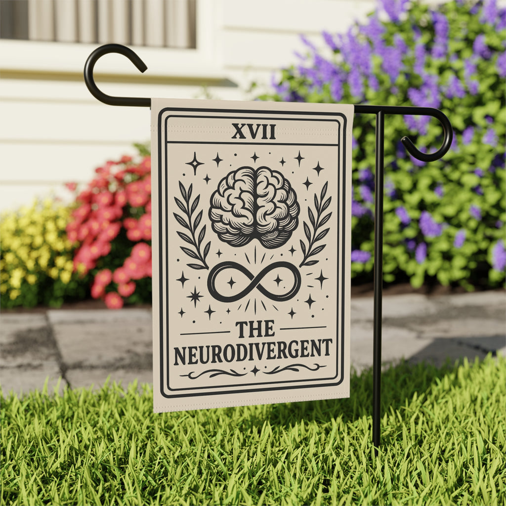 Neurodivergent Brain Tarot Garden Flag | Garden Banner