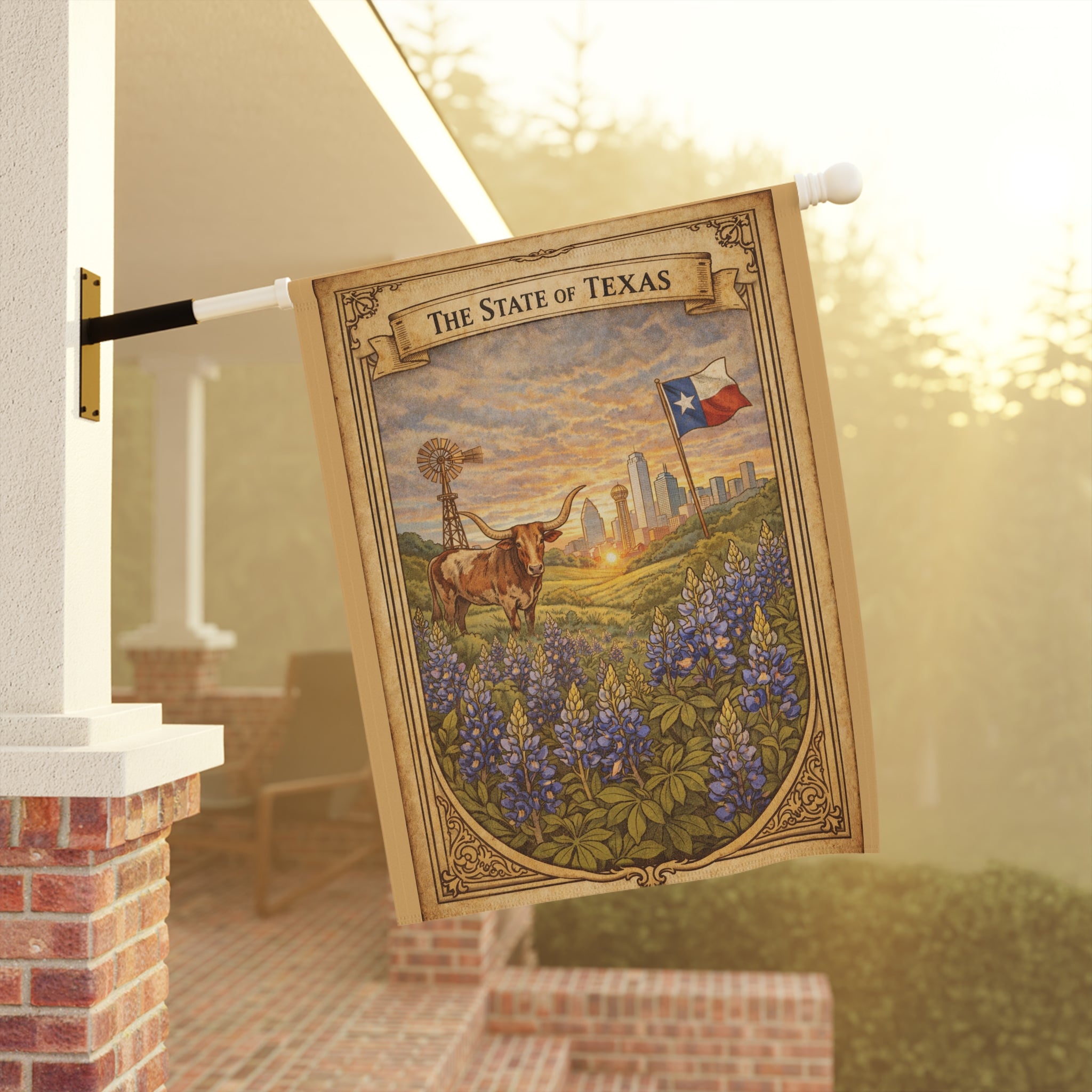 The State of Texas bluebonnet scene Garden Banner | House Flag