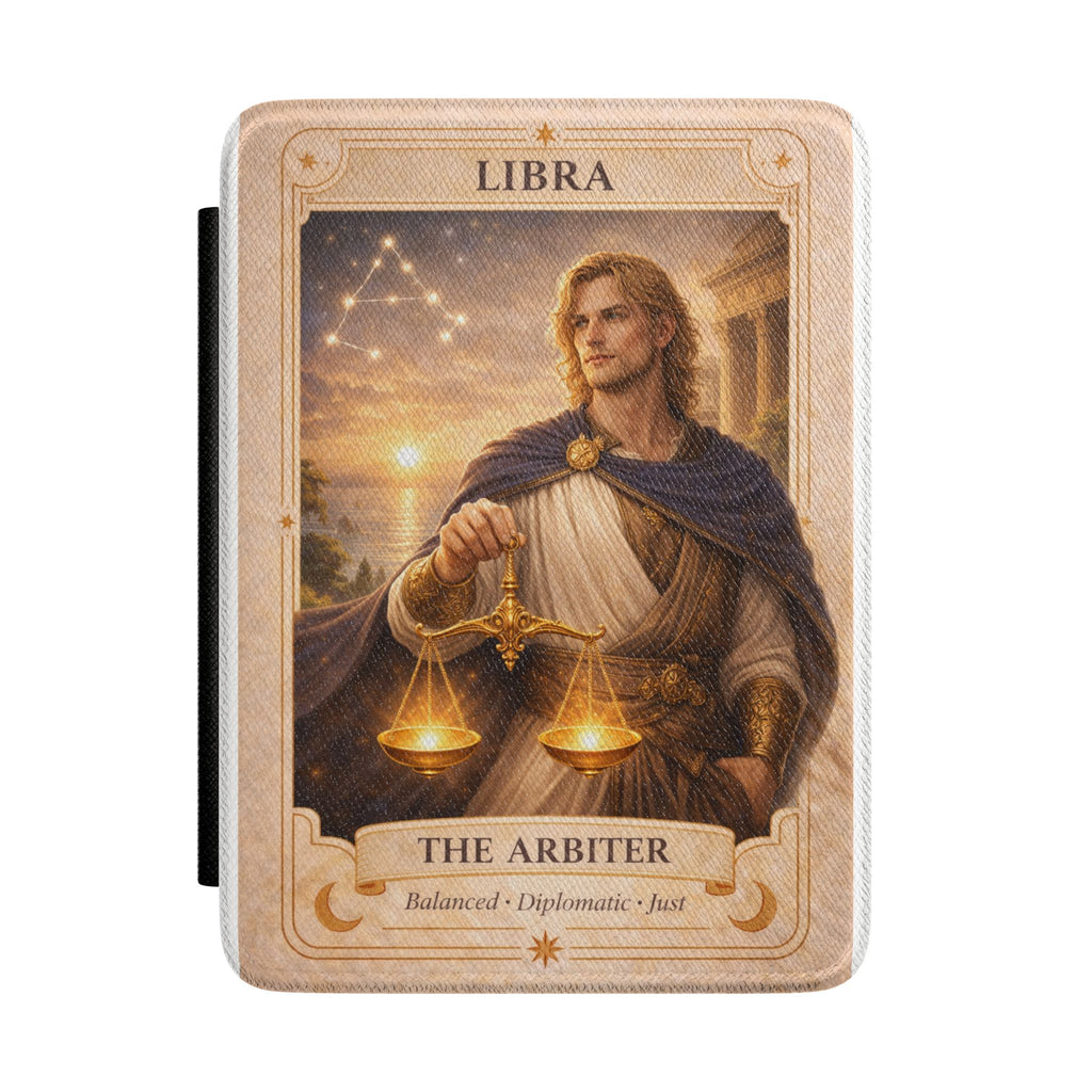 Libra The Arbiter scales illustration Kindle Case | Zodiac Astrology Kindle Cover