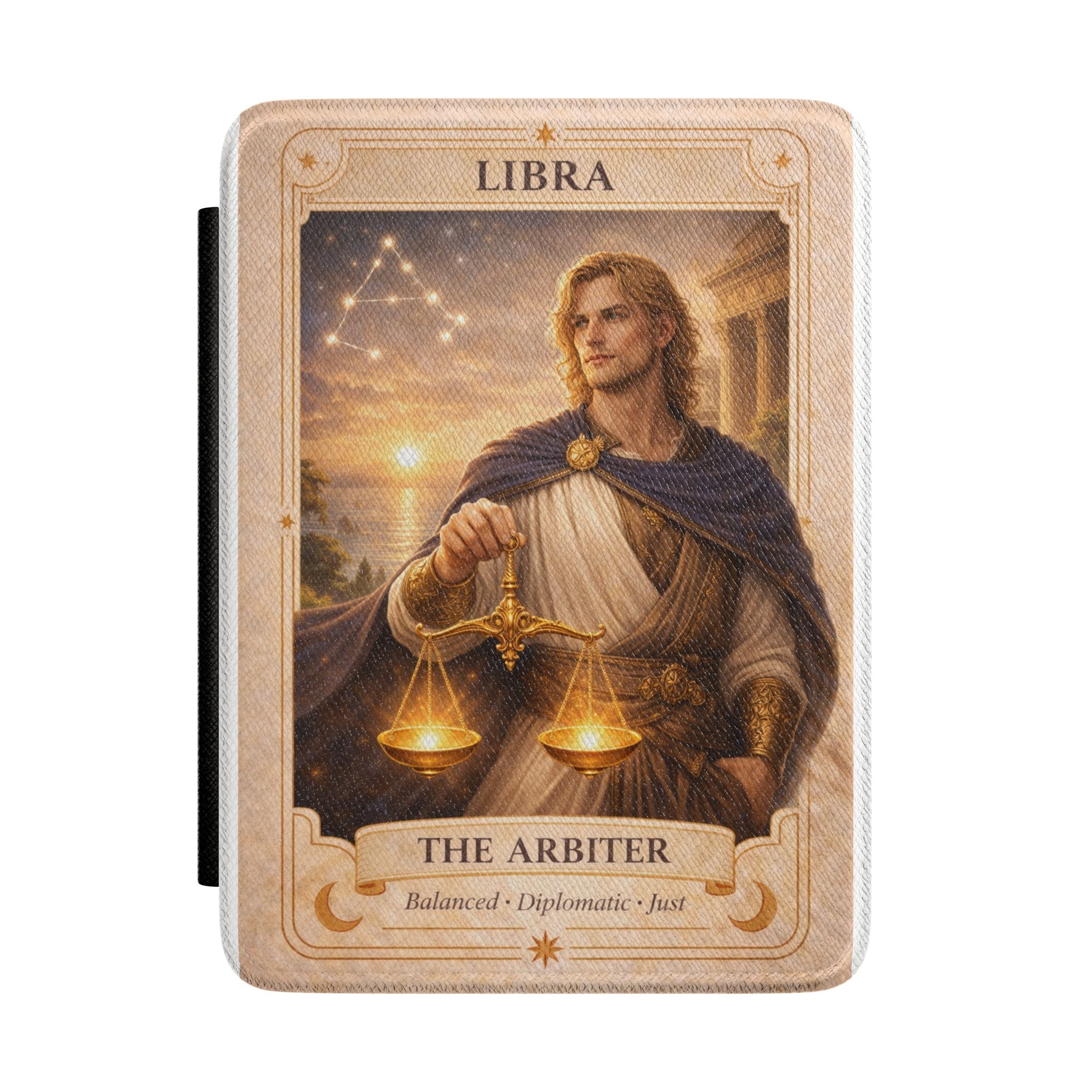Libra The Arbiter scales illustration Kindle Case | Zodiac Astrology Kindle Cover