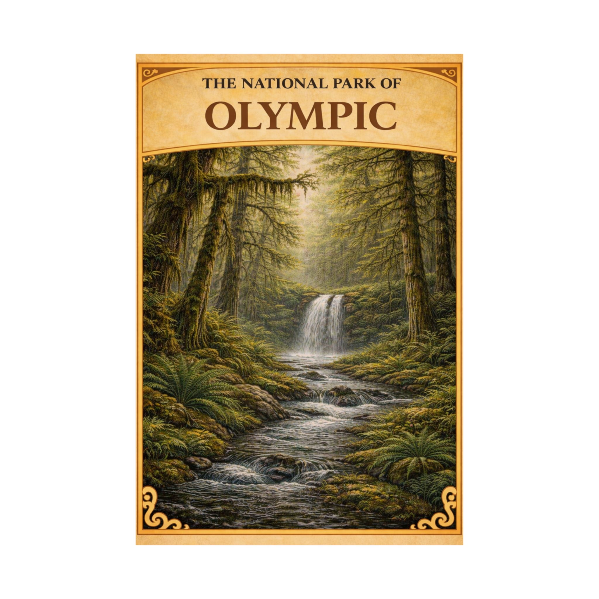 Olympic National Park Waterfall Poster | Matte Vertical Poster