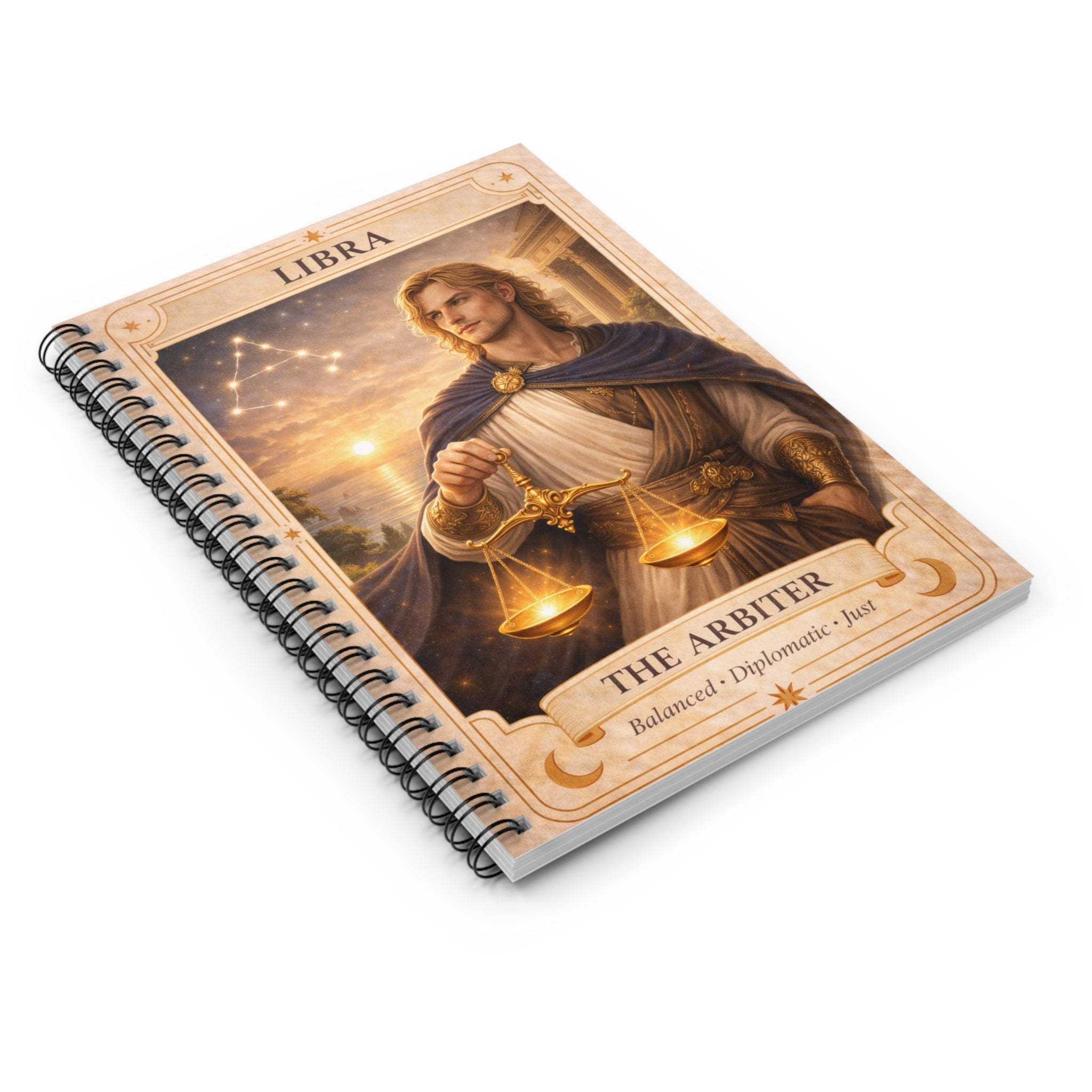 Libra The Arbiter Spiral Notebook — Astrological Zodiac Journal (Ruled)