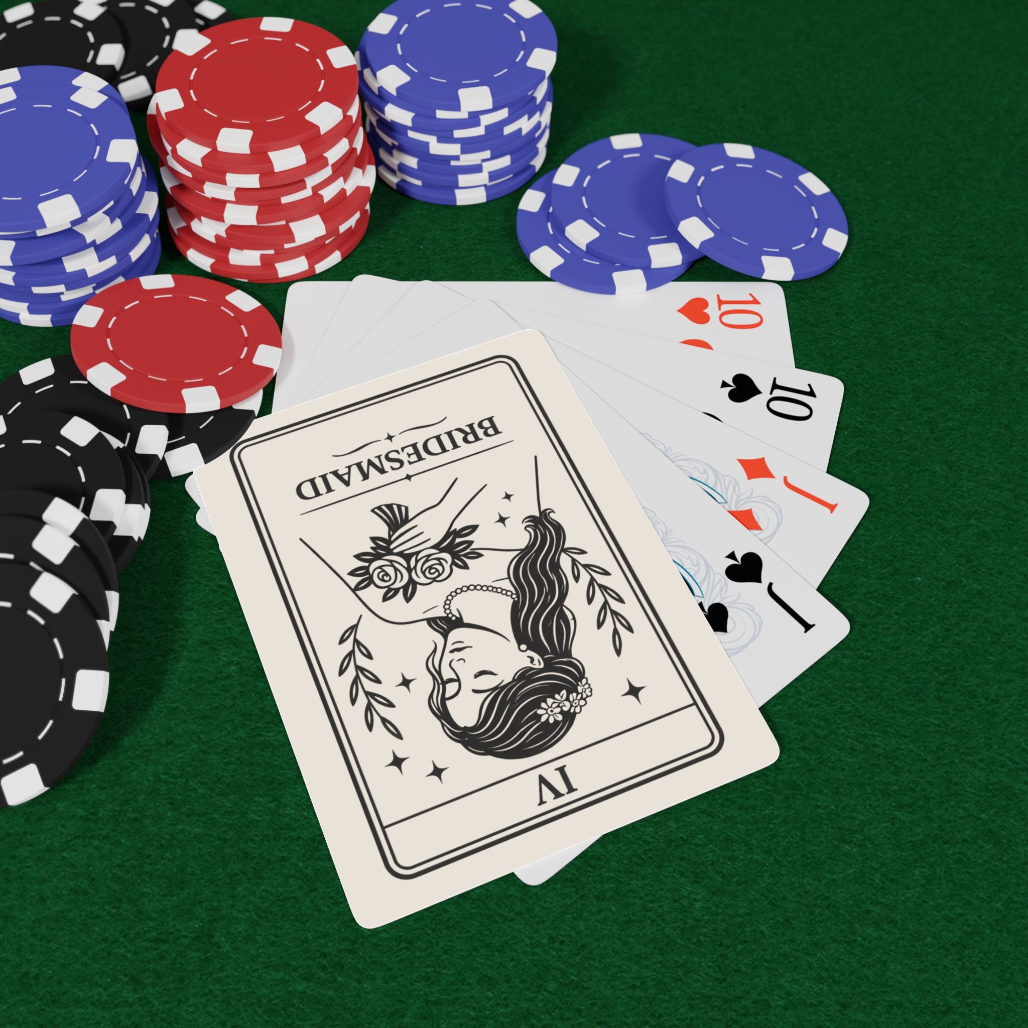 Bridesmaid Tarot Illustration Poker Playing Cards | Custom Bridal Deck