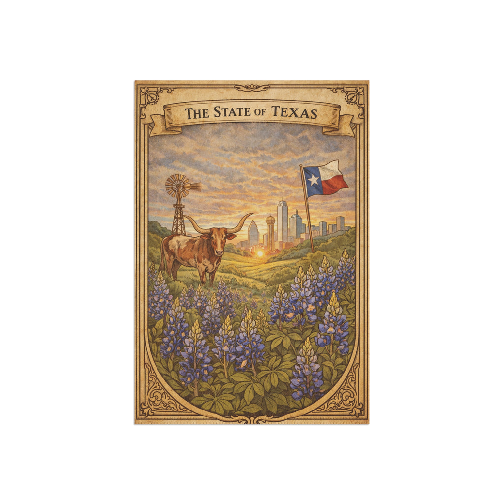 The State of Texas bluebonnet scene Garden Banner | House Flag