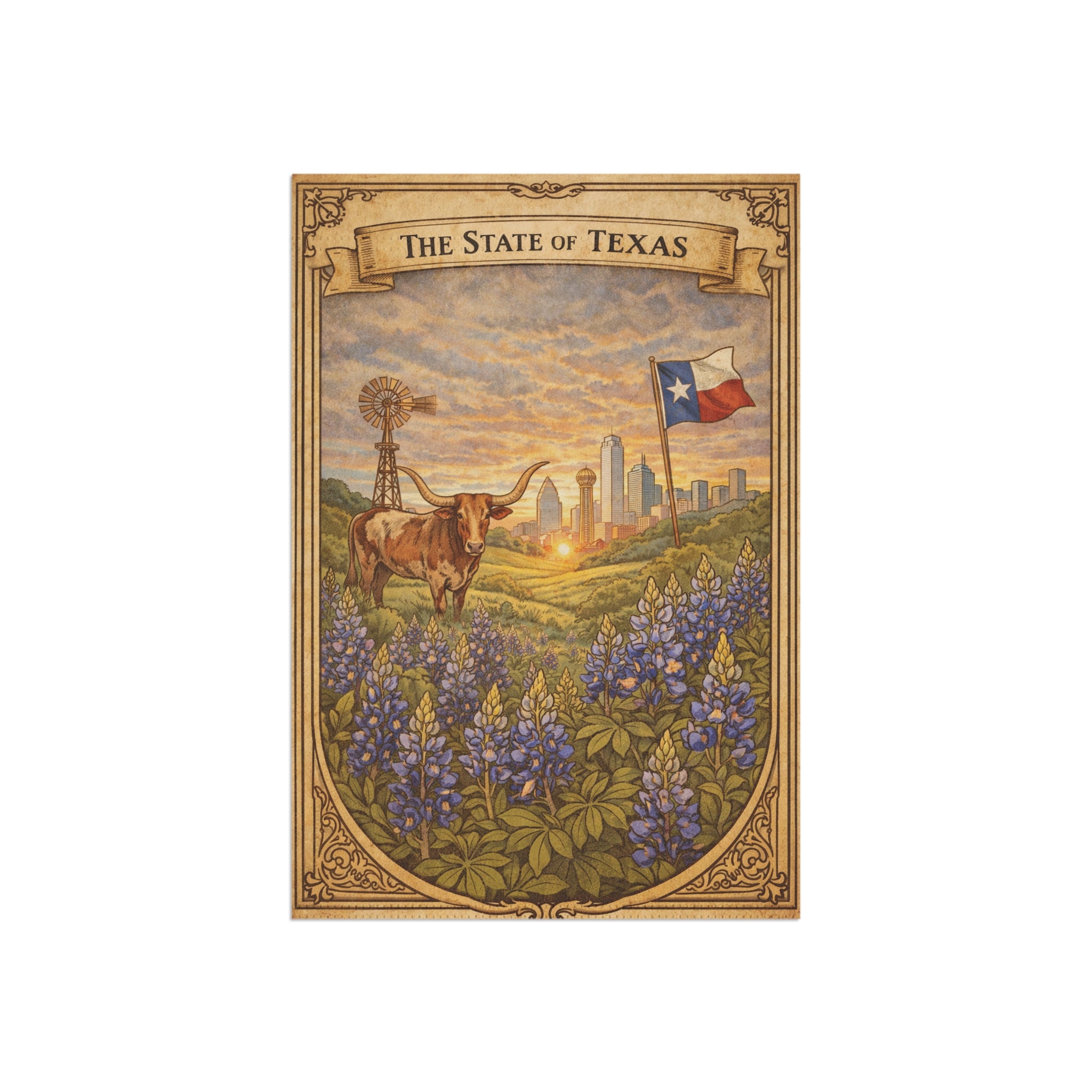 The State of Texas bluebonnet scene Garden Banner | House Flag