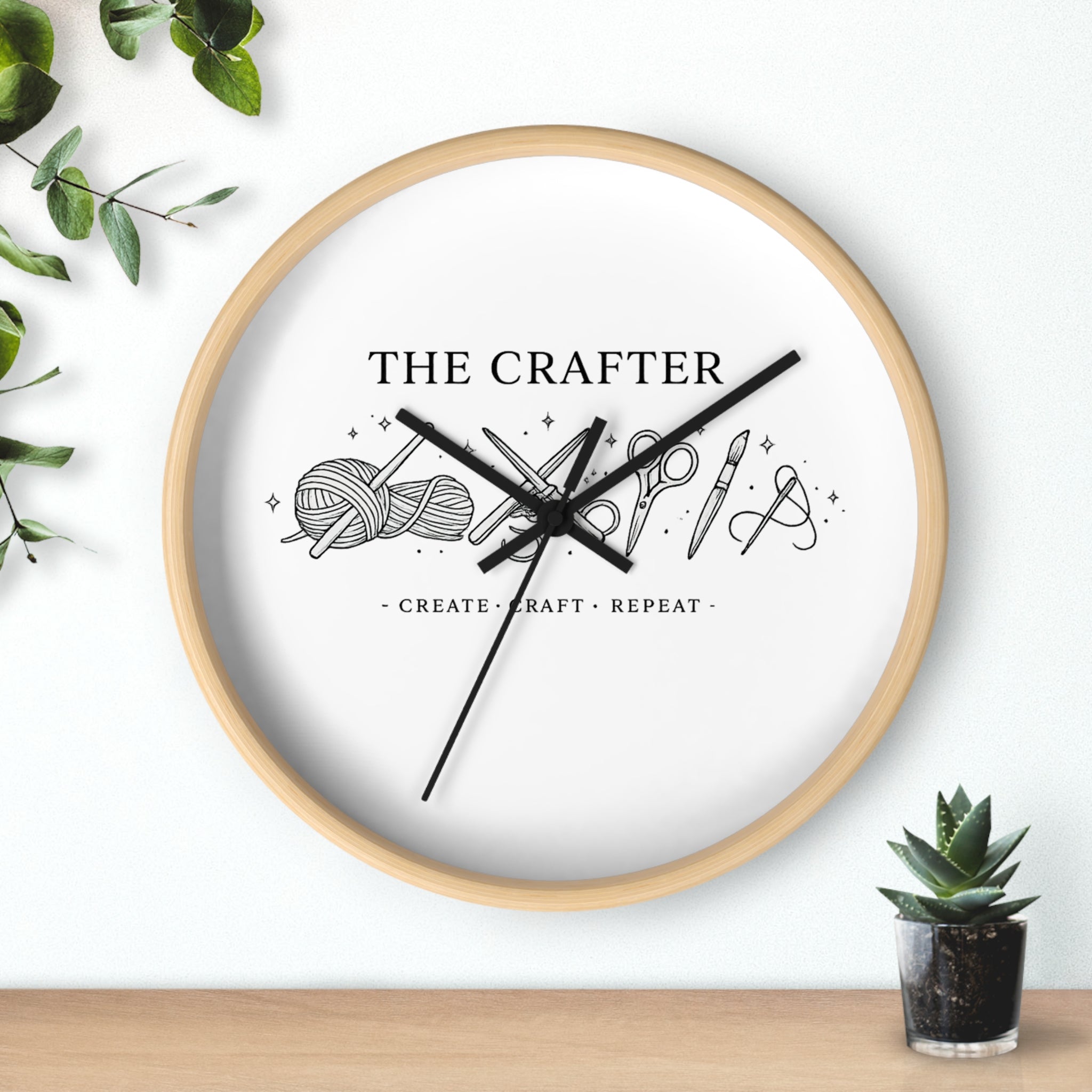 The Crafter yarn scissors art wall clock | Create Craft Repeat, Crafting decor