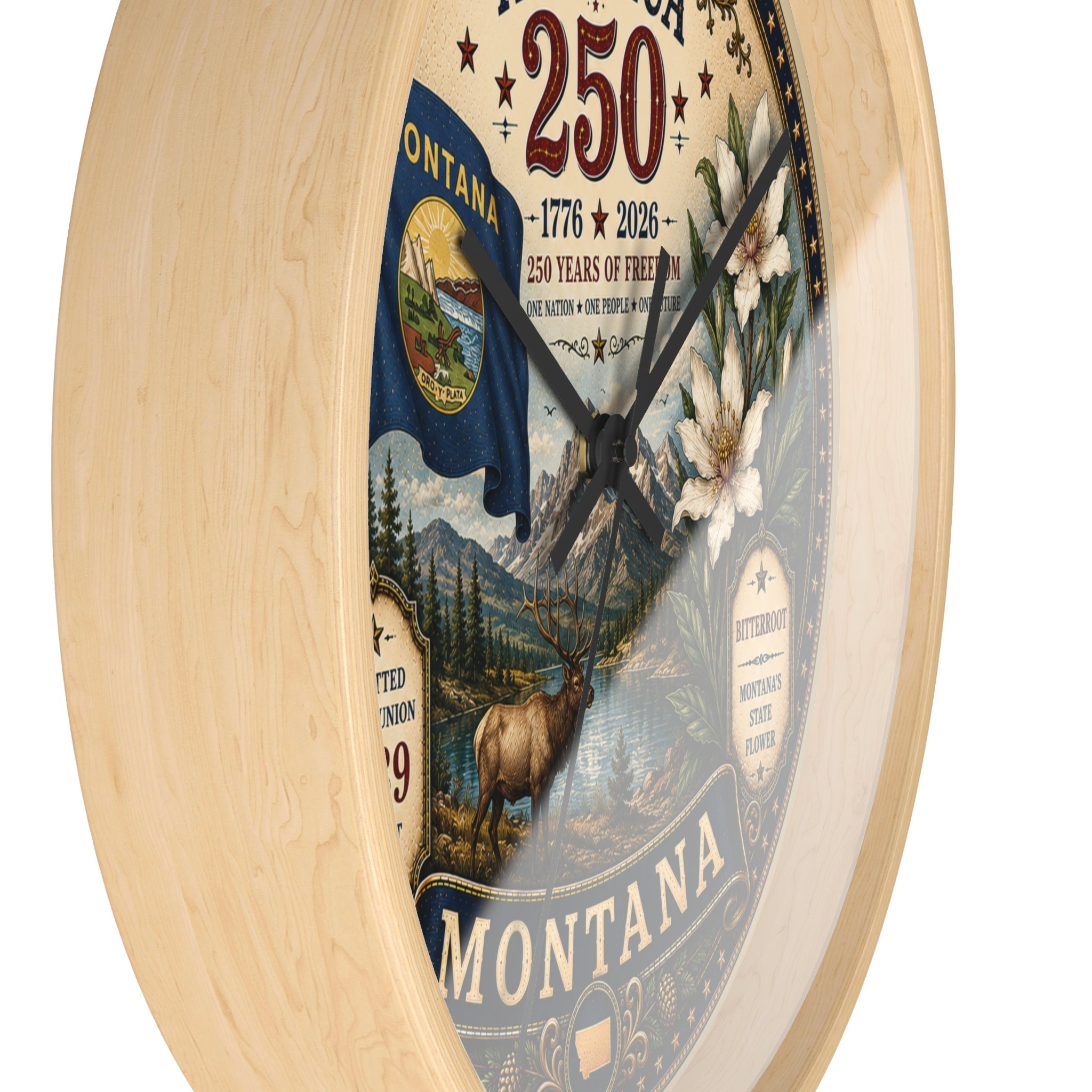 Montana State Seal 250th Anniversary Wall Clock | Bitterroot & Big Sky