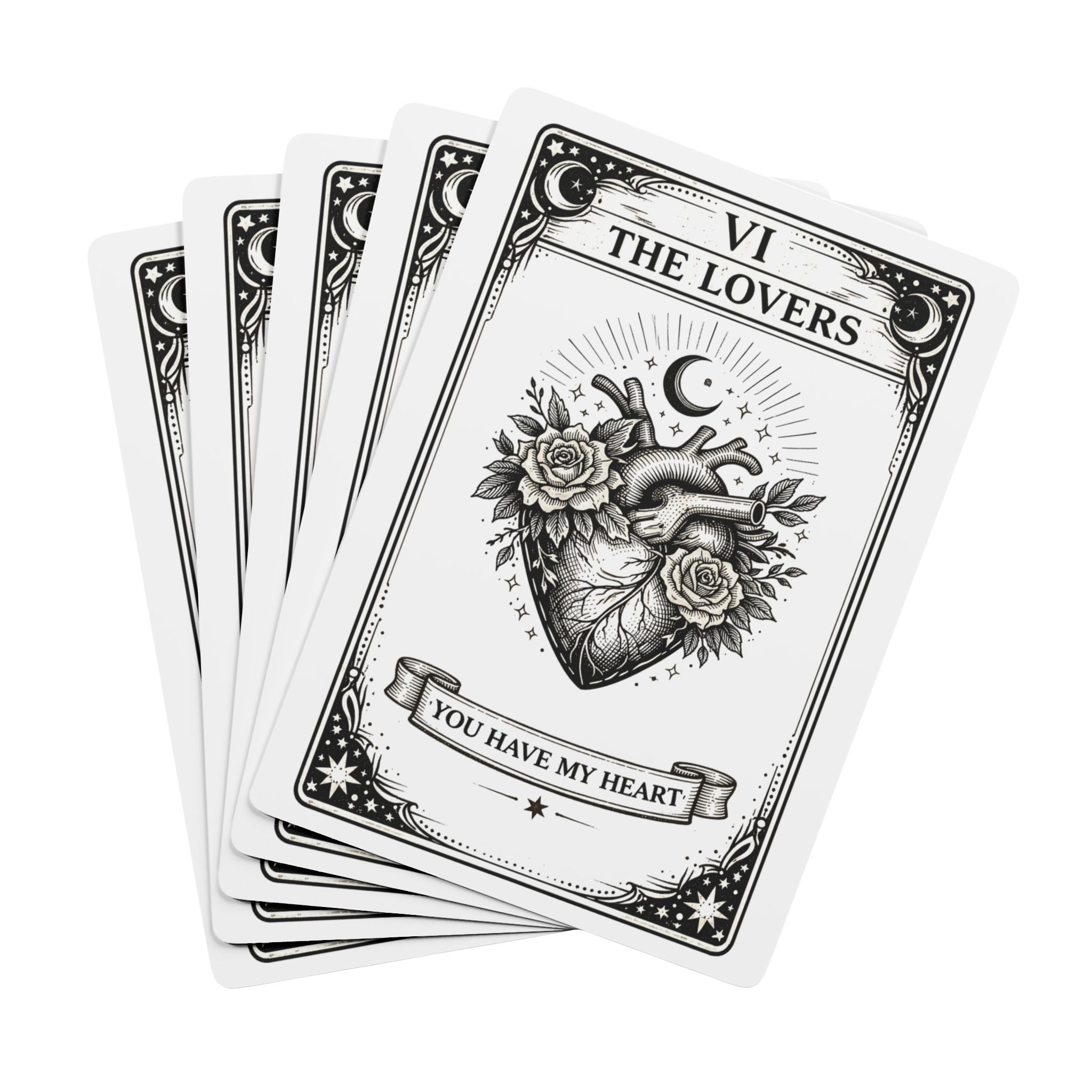 Tarot Lovers Playing Cards Poker Deck | The Lovers Card Ace Spade Design