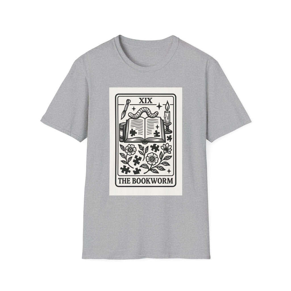 The Bookworm Tarot Card T-Shirt | Vintage Book Illustration, Reading Lover Tee