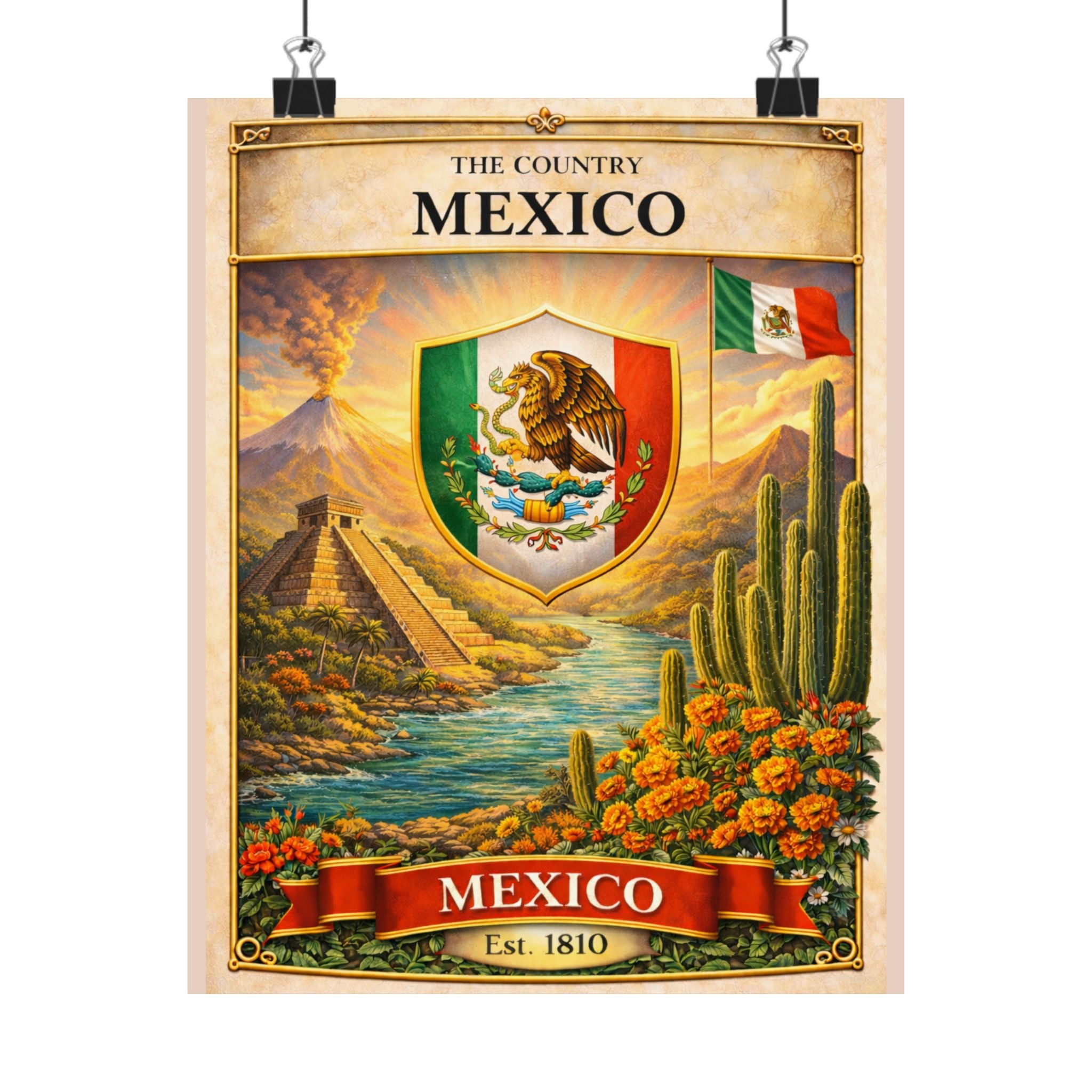 Mexico Poster - Mexico Wall Art - Mexico Decor - Country Poster - Travel Wall Art - Mexico Gift - Vintage Style Poste