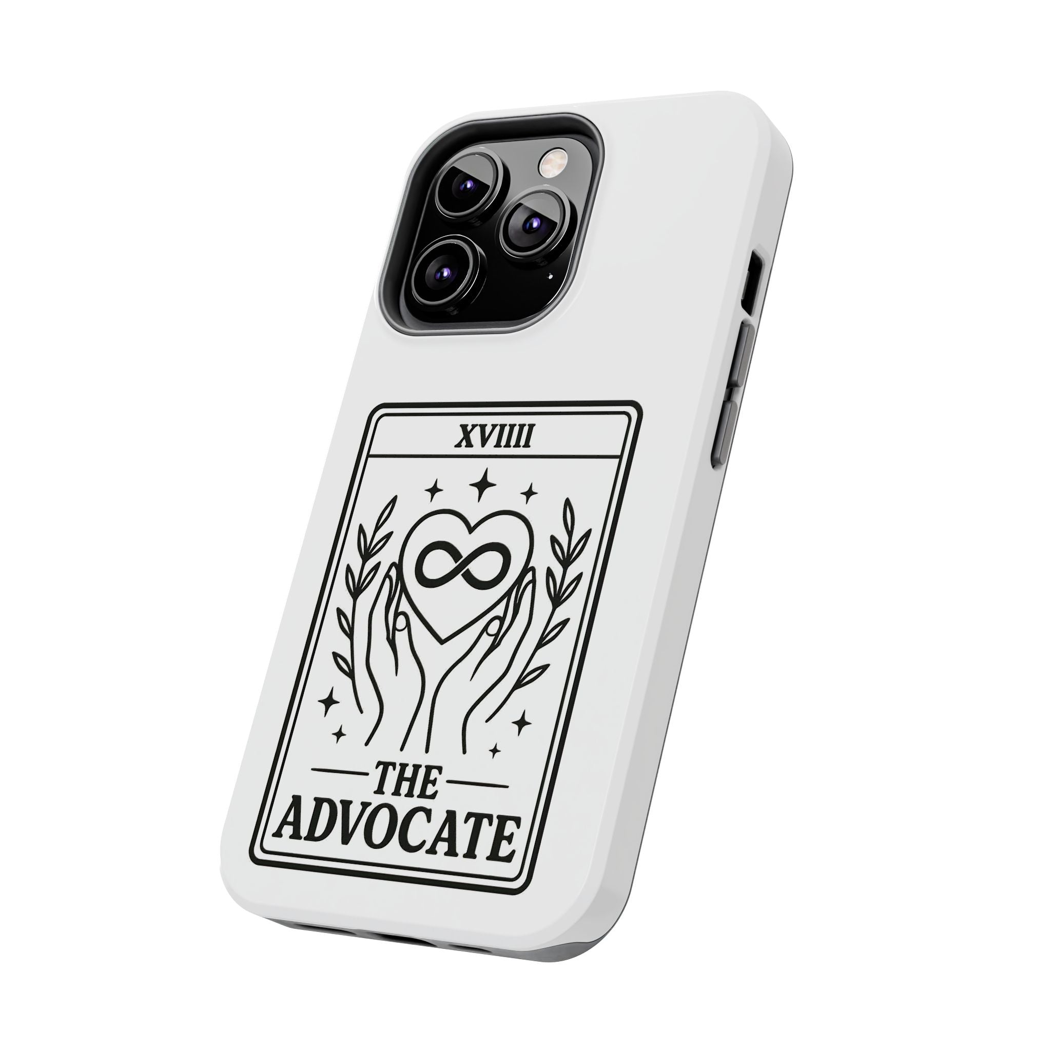 The Advocate tarot card Phone Case | infinity heart hands design