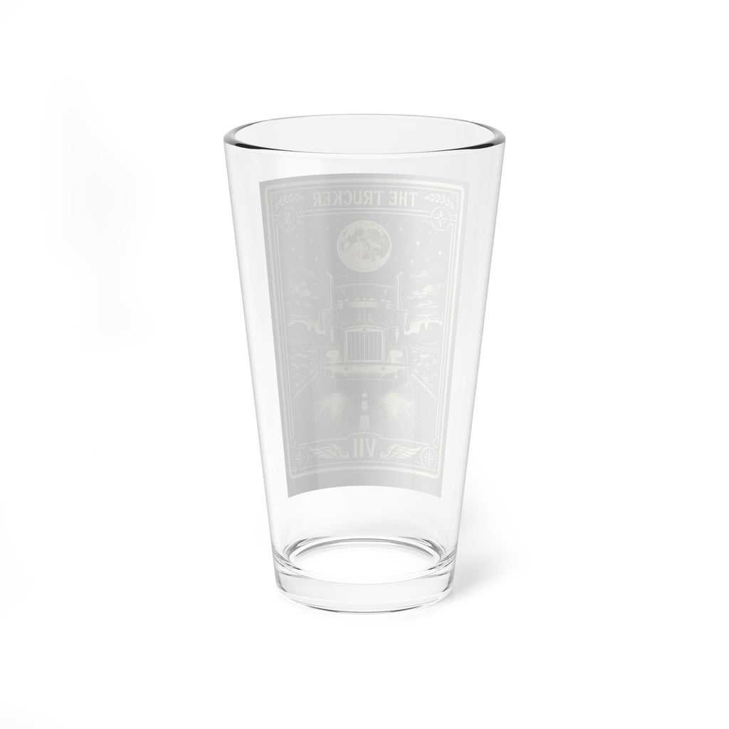 The Trucker tarot card design Mixing Glass | 16oz