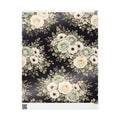 Vintage Cream Roses Wrapping Paper | Floral Gift Wrap, Black Background