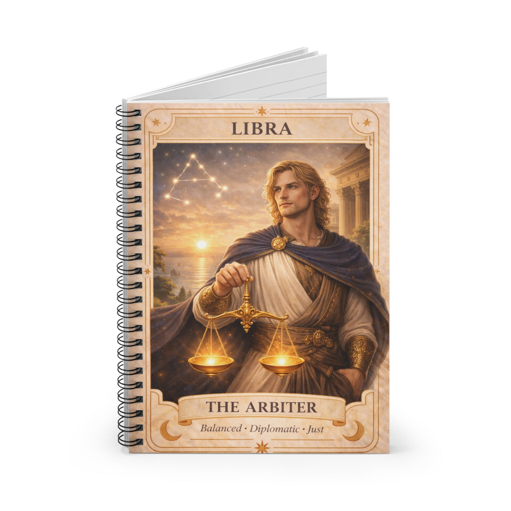 Libra The Arbiter Spiral Notebook — Astrological Zodiac Journal (Ruled)