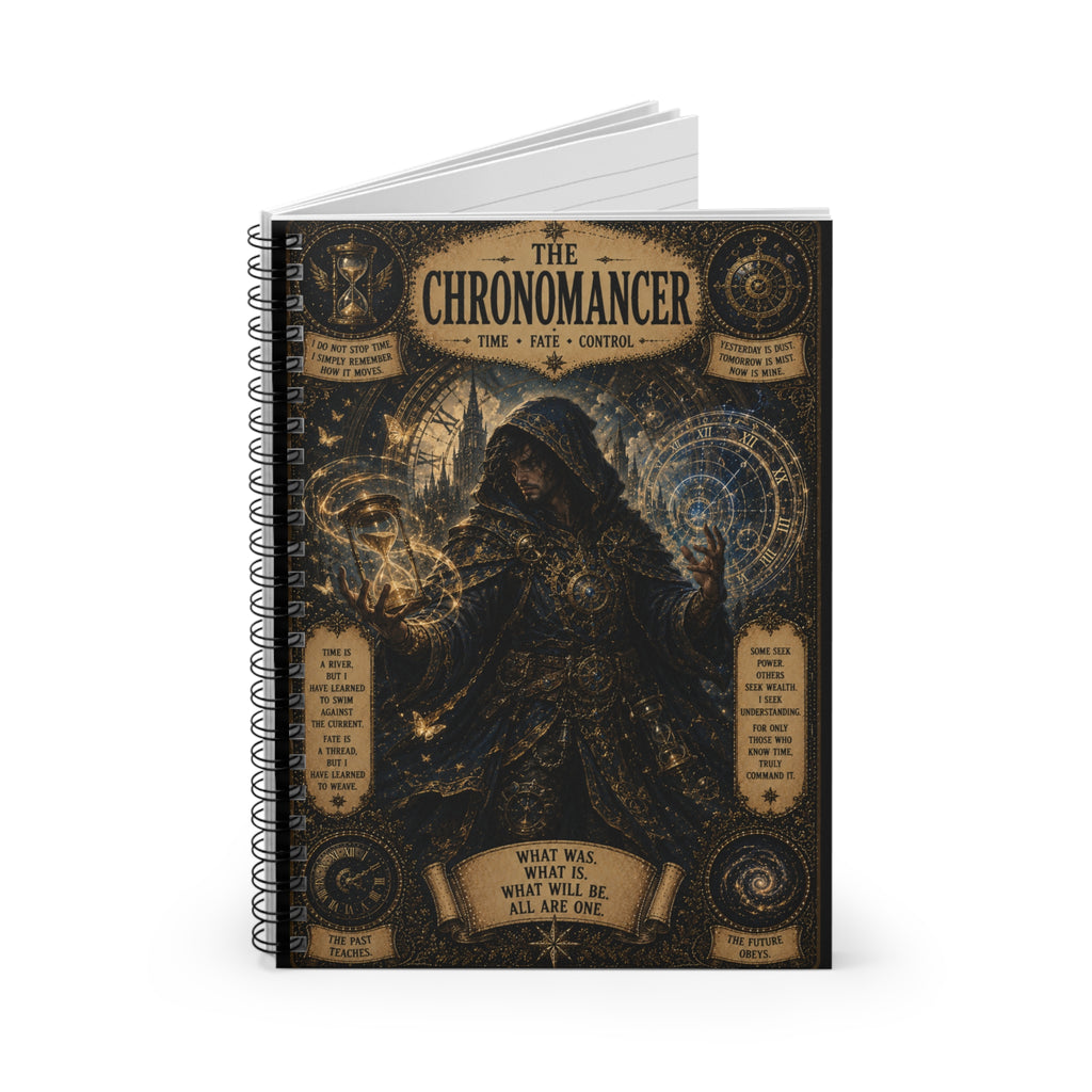 Chronomancer Time Mage Illustration Spiral Notebook | Ruled