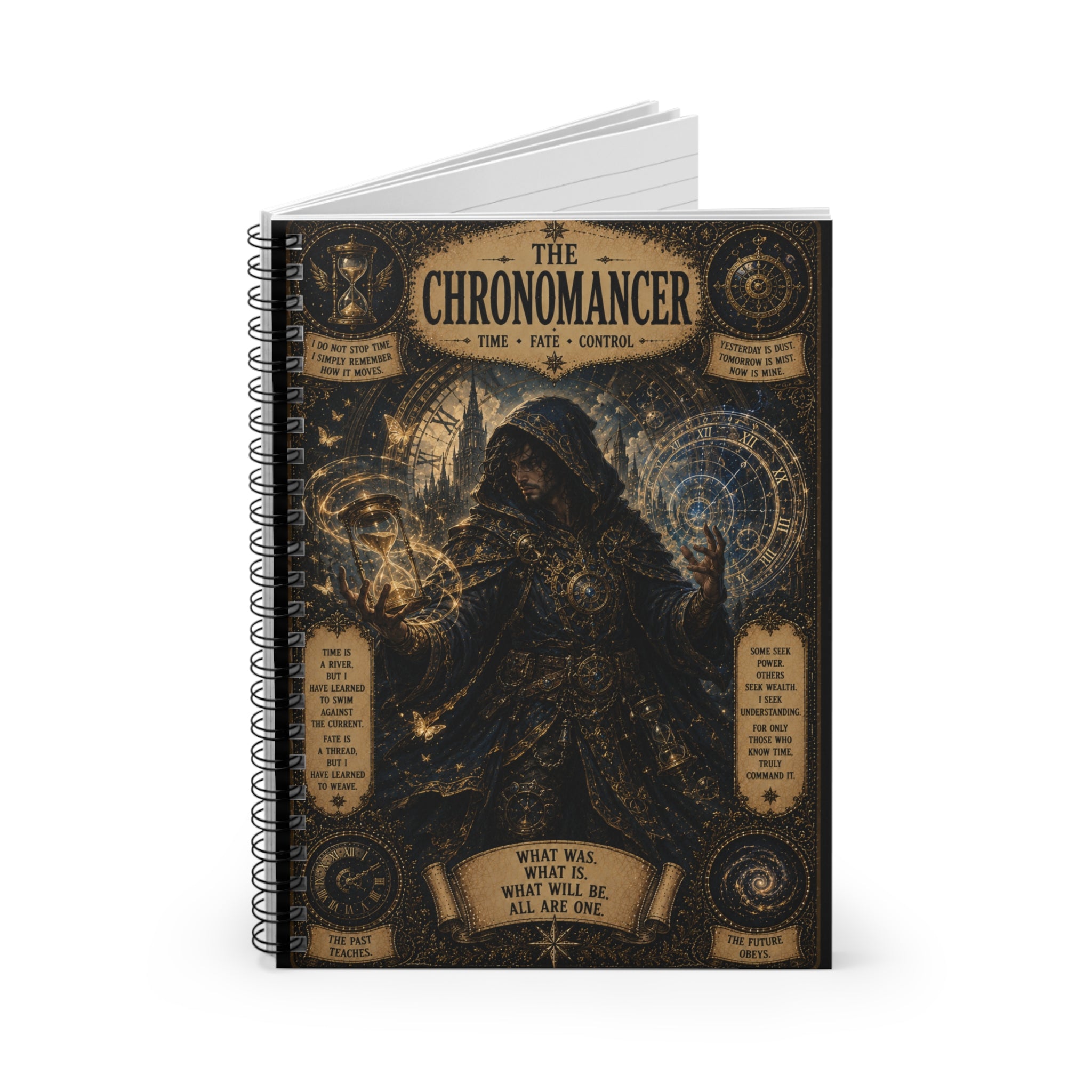 Chronomancer Time Mage Illustration Spiral Notebook | Ruled