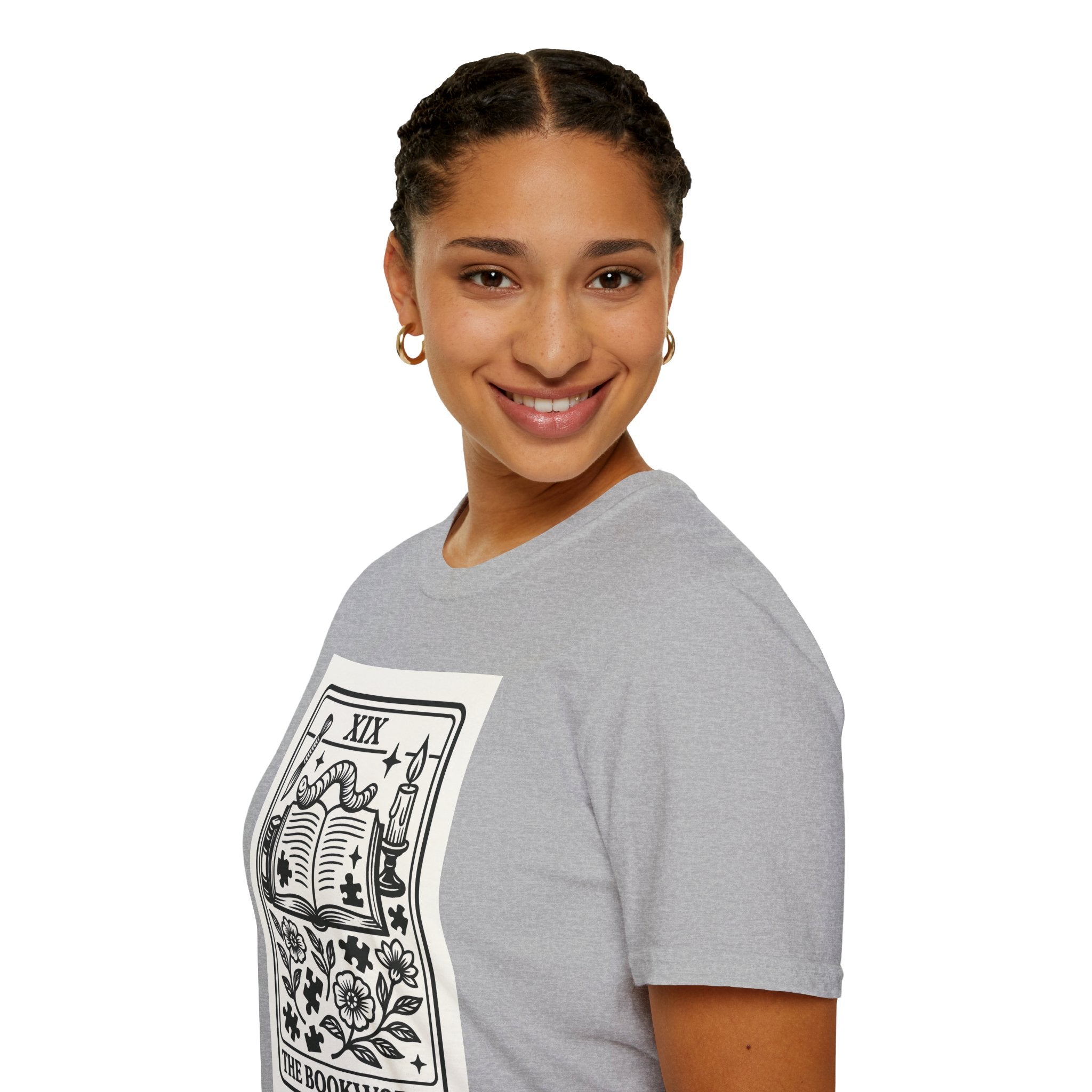 The Bookworm Tarot Card T-Shirt | Vintage Book Illustration, Reading Lover Tee