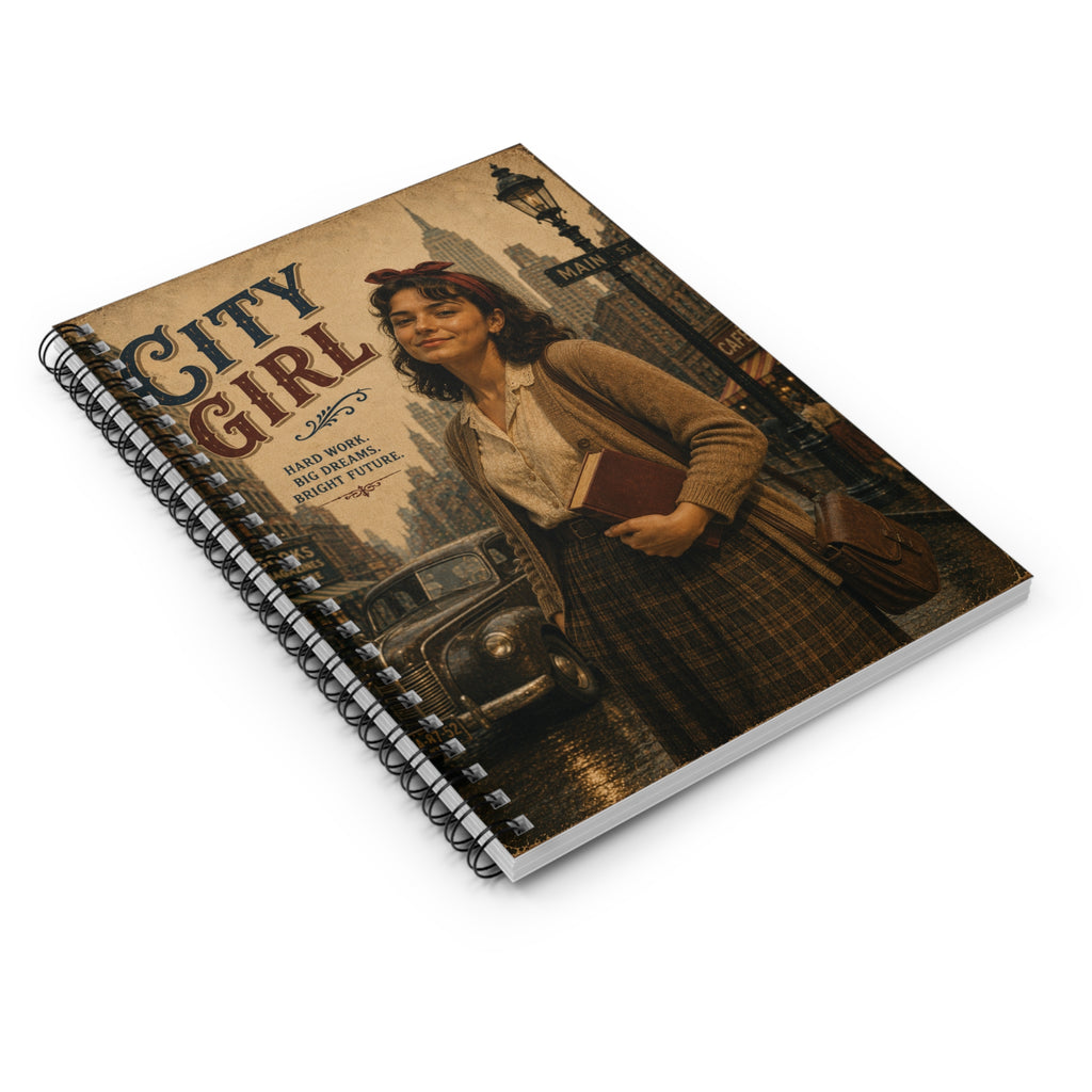 City Girl vintage illustration Spiral Notebook | Ruled Journal