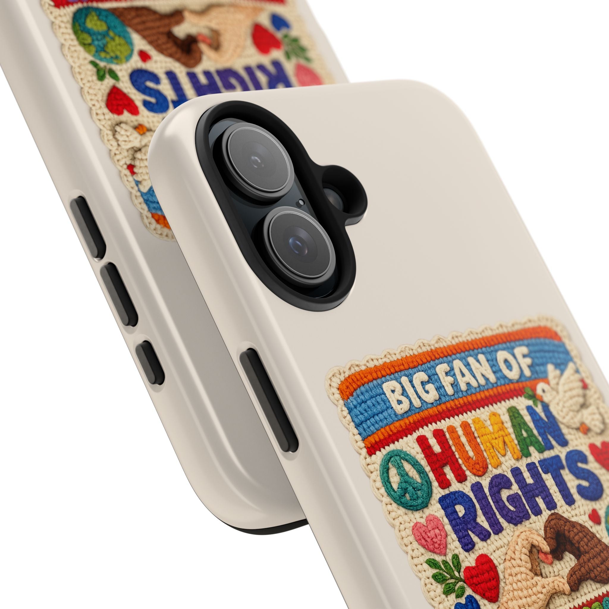 Big Fan of Human Rights Phone Case - Crochet Style Phone Case - Cute Activist Phone Case - Aesthetic Phone Case - Gift for Her