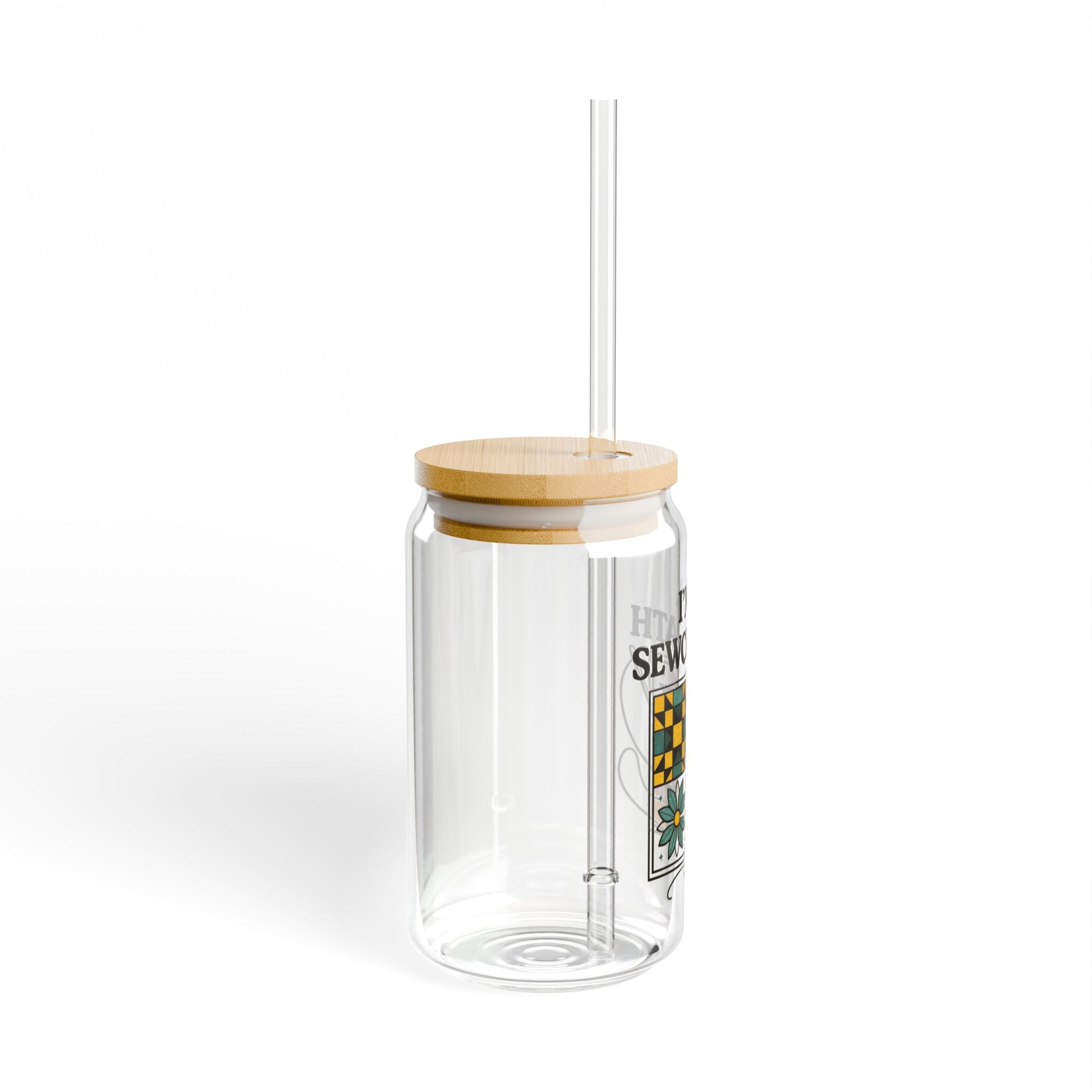 I'm a Sewciopath Sipper Glass | 16oz Quilting Tea Straw Tumbler