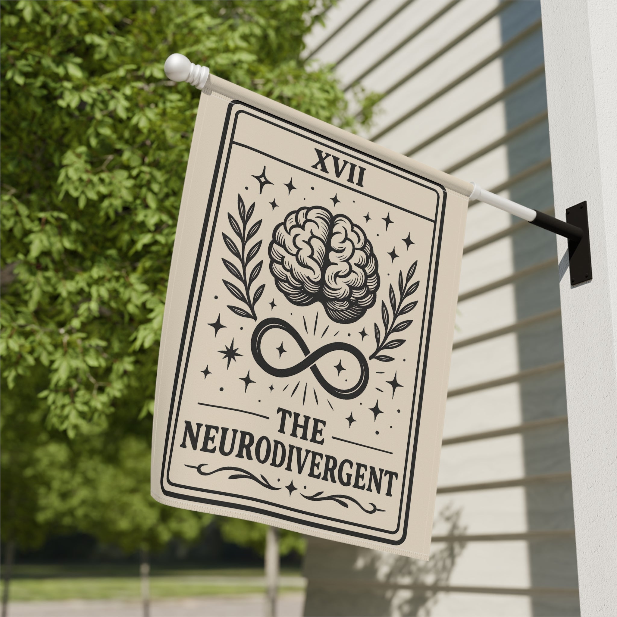 Neurodivergent Brain Tarot Garden Flag | Garden Banner