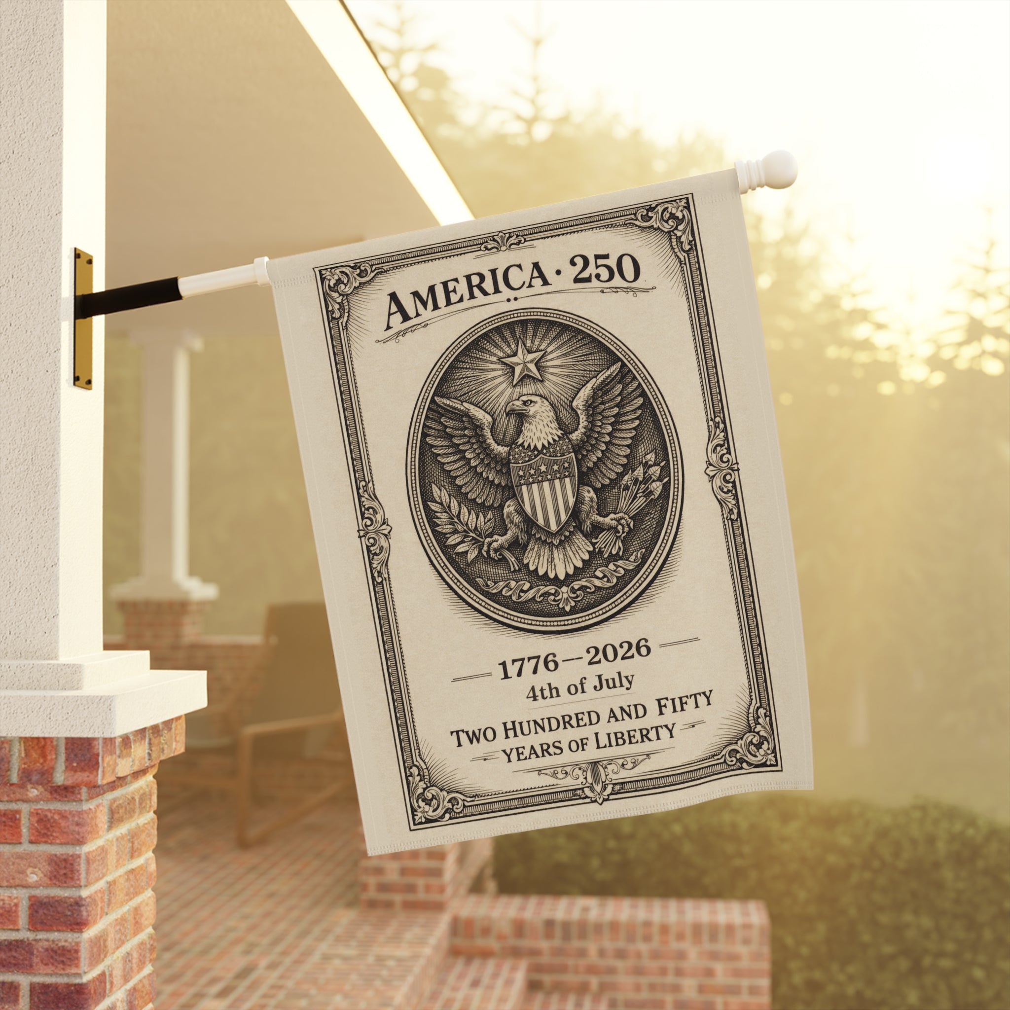 America 250 Eagle Coin Garden Banner | 1776-2026 Fourth of July