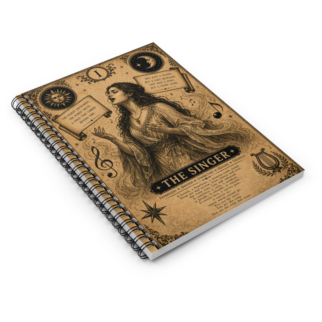 Vintage Opera Singer Spiral Notebook | Ruled Journal, Music Illustration