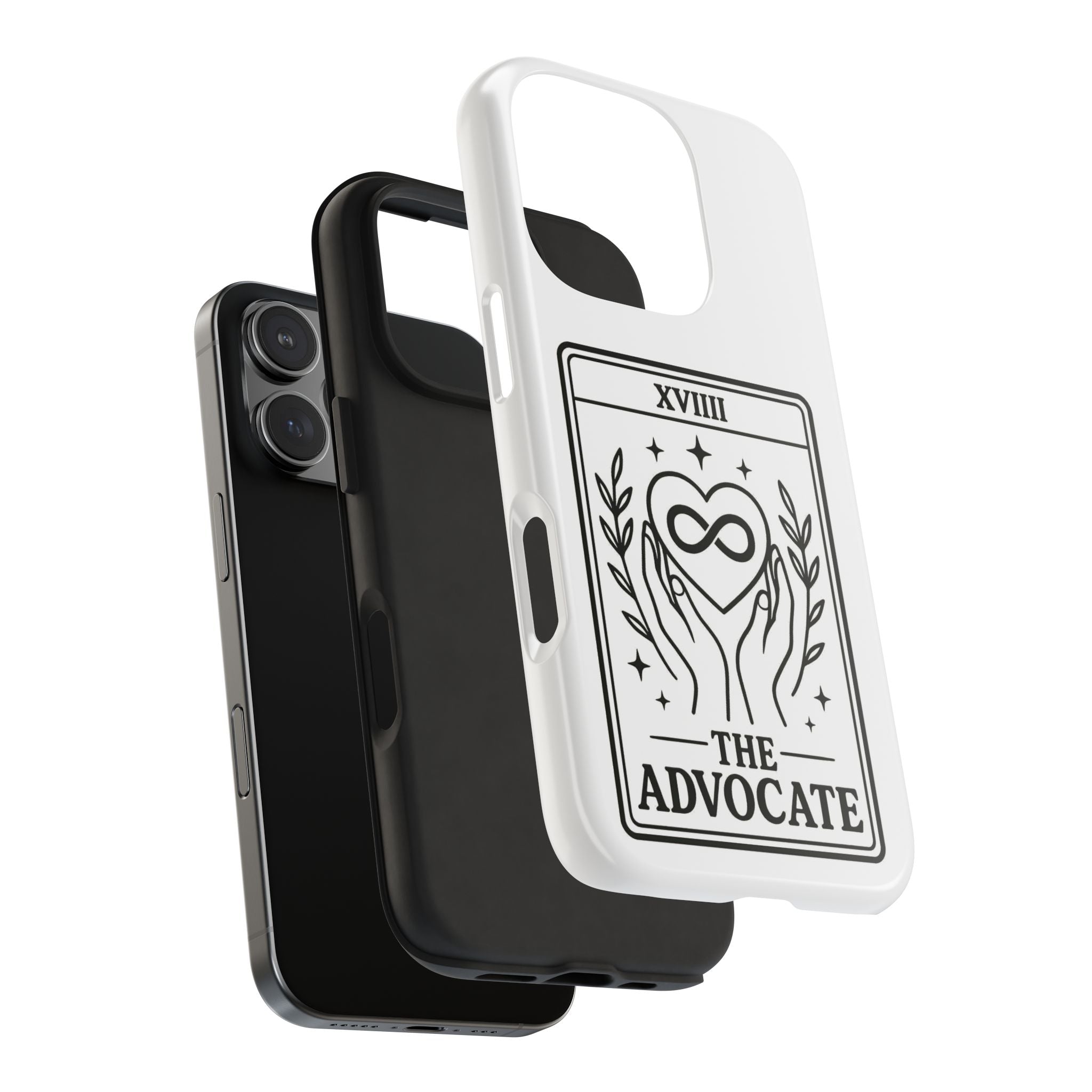 The Advocate tarot card Phone Case | infinity heart hands design