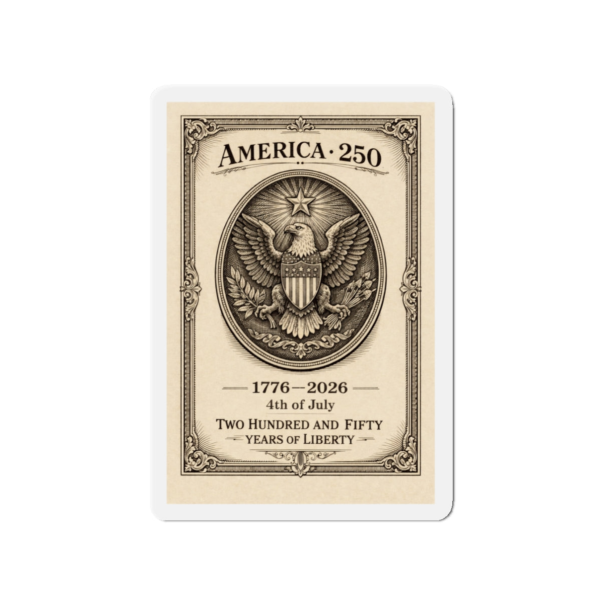 America 250 Eagle Emblem Die-Cut Magnet | 1776-2026 4th of July Commemorative