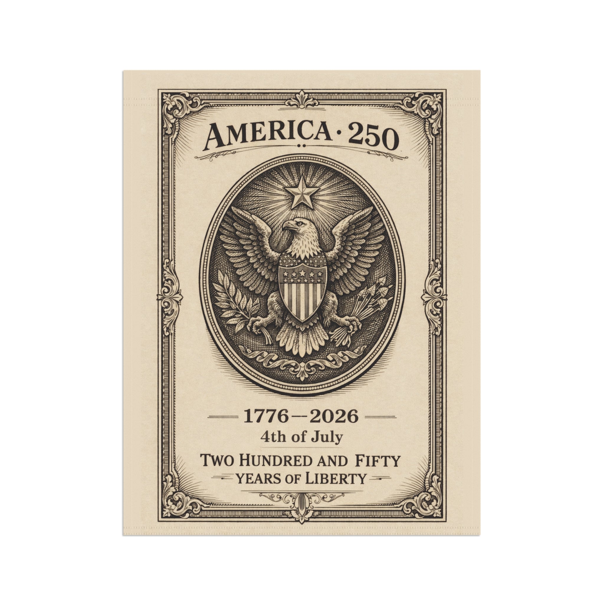 America 250 Eagle Coin Garden Banner | 1776-2026 Fourth of July