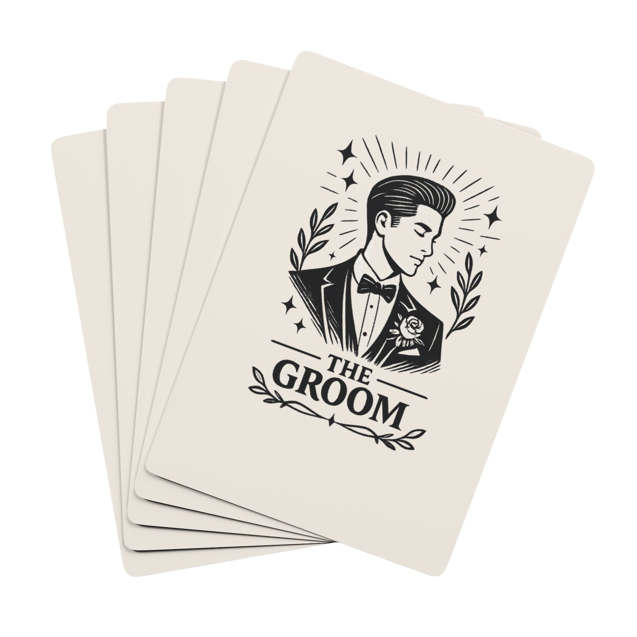 Groom Illustration Poker Playing Cards | Custom Wedding Deck