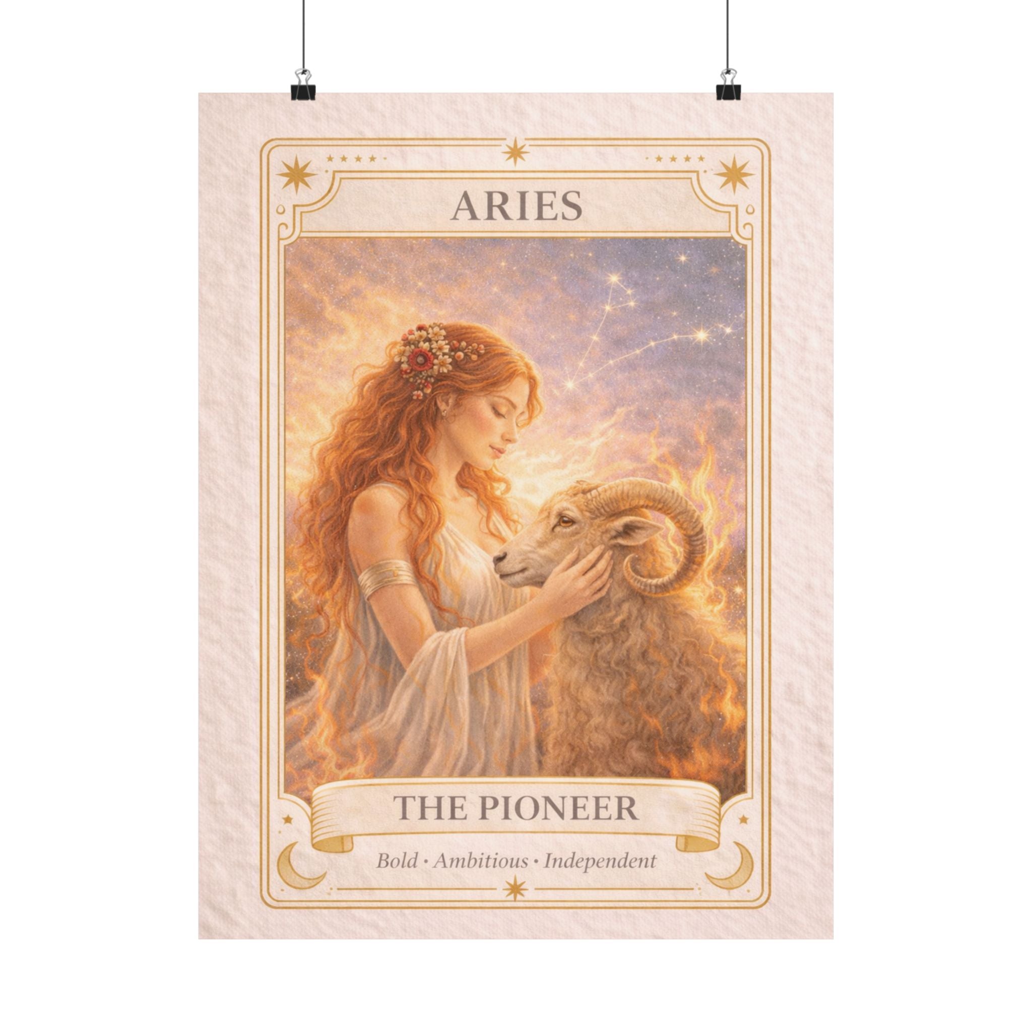 Aries Poster - Aries Zodiac Wall Art - Aries Decor - Astrology Poster - Zodiac Wall Art - Aries Gift - Horoscope Wall Art
