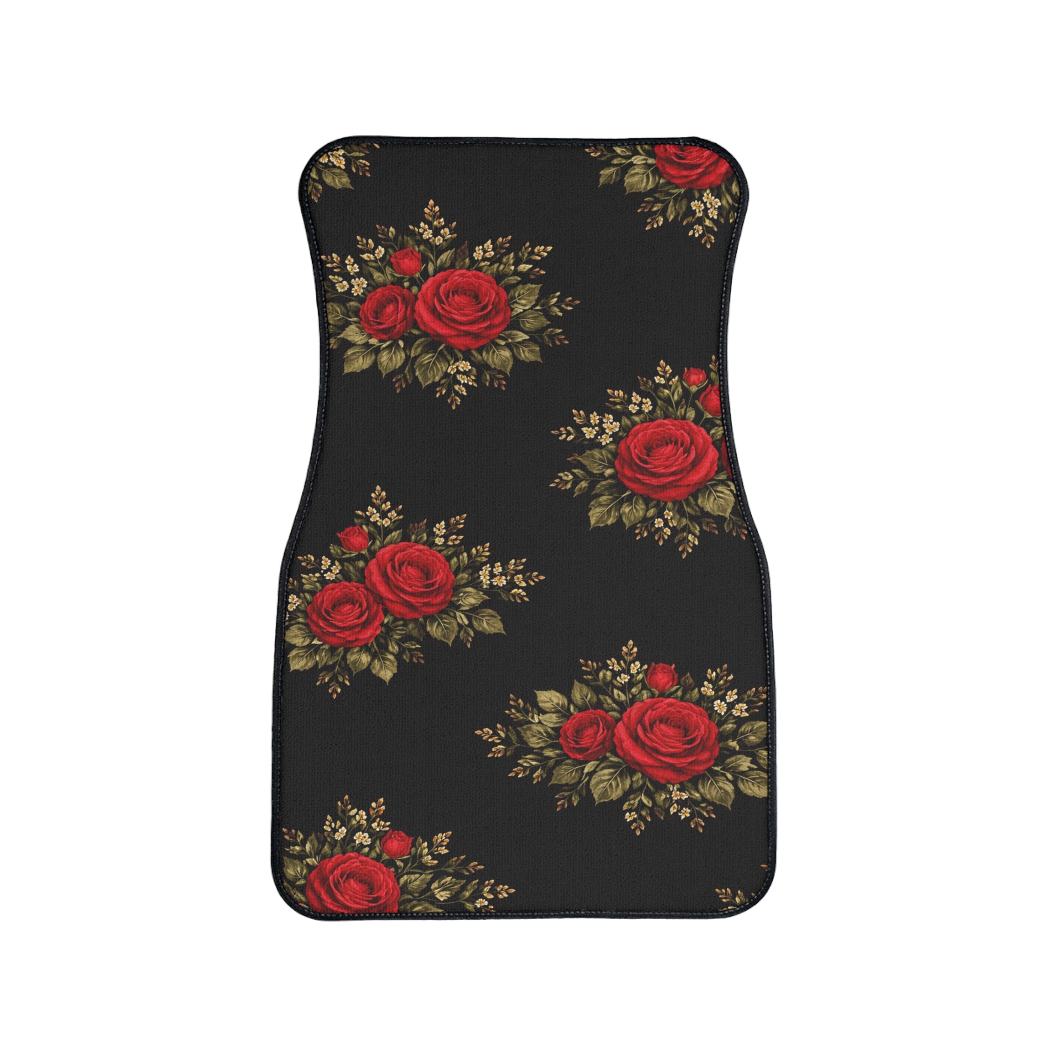Vintage Red Rose Pattern Car Floor Mat | Floral Car Mat