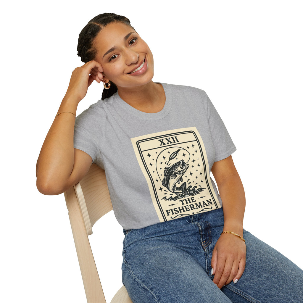 The Fisherman Tarot Card T-Shirt | Fish Illustration, Nautical Fishing Tee