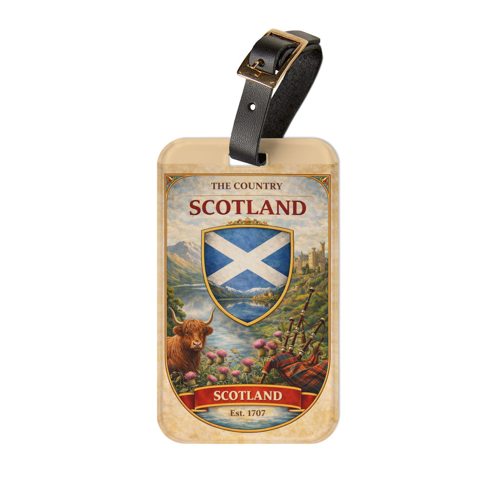 Scotland Crest Luggage Tag | Saltire Shield Travel ID