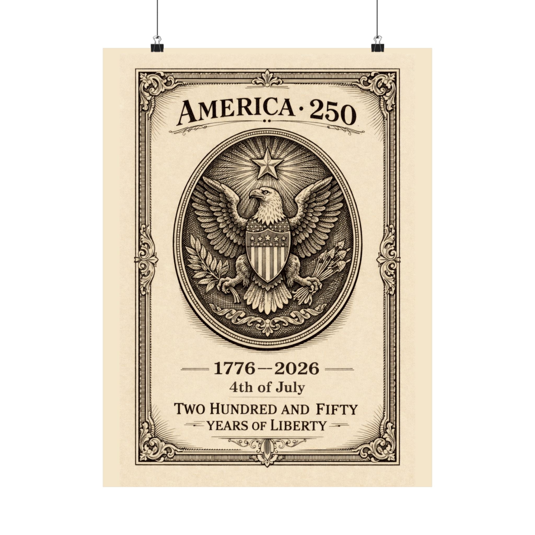 America 250 Poster - USA 250th Anniversary Wall Art - Patriotic Decor - 1776 2026 Poster - American Flag Wall Art - Fourth of July Decor