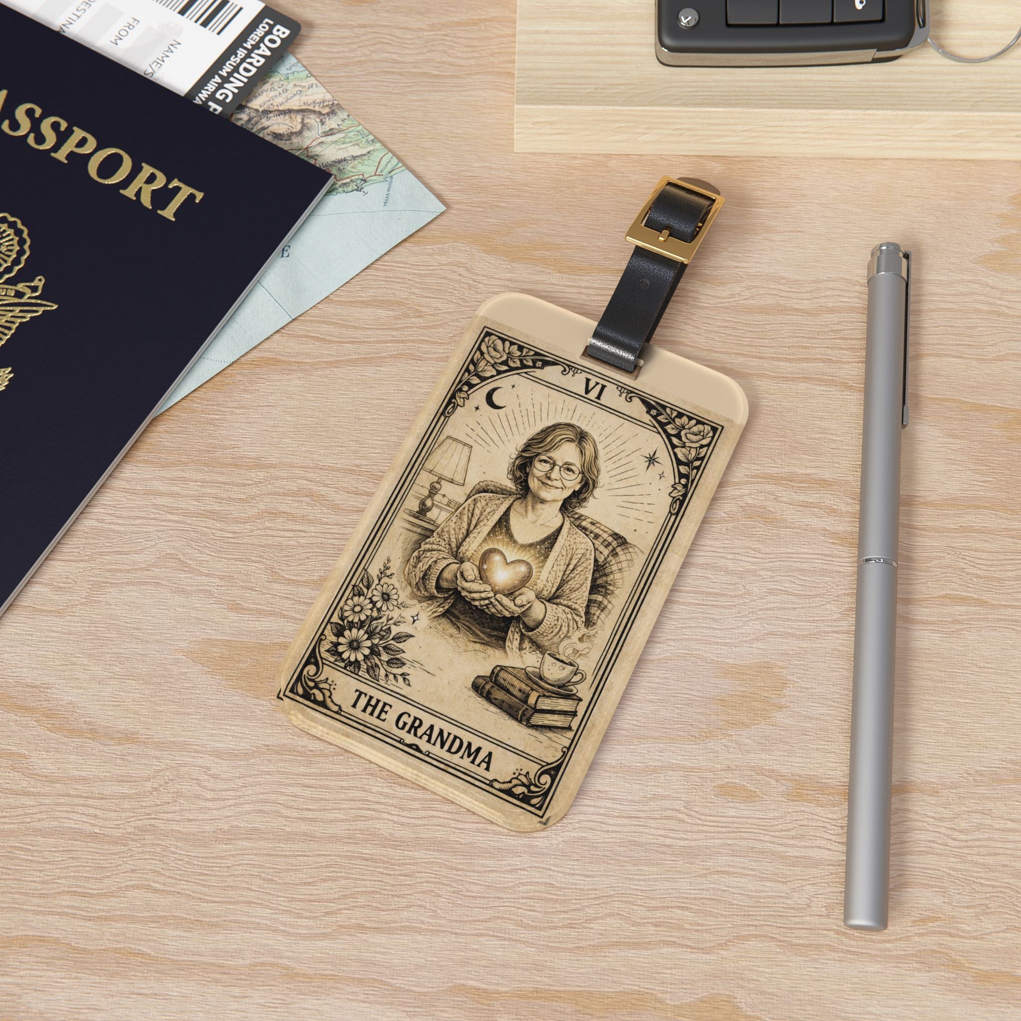 The Grandma tarot-style Luggage Tag | Vintage fortune card design